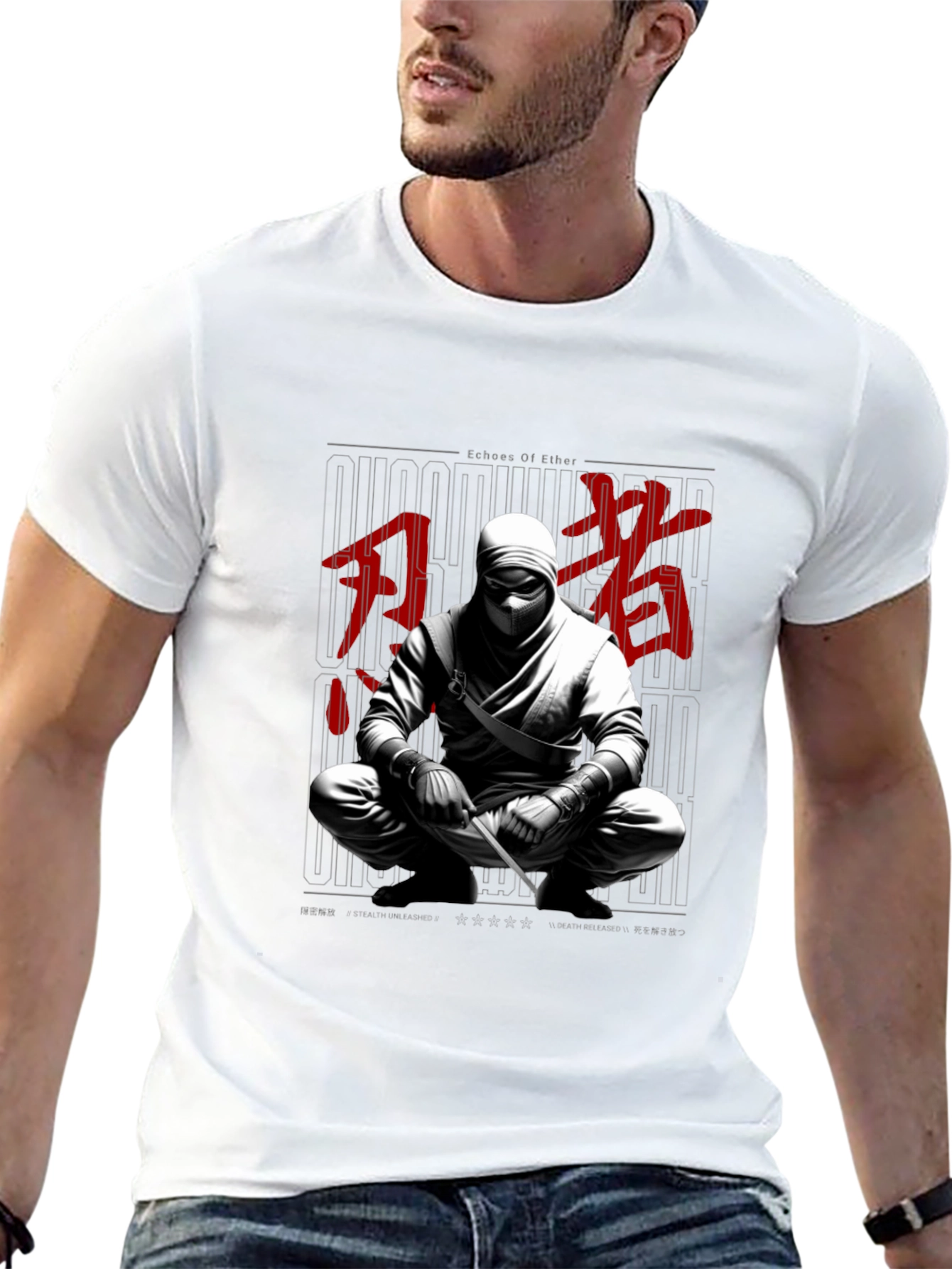 Echoes of Ether Ninja Graphic T-Shirt