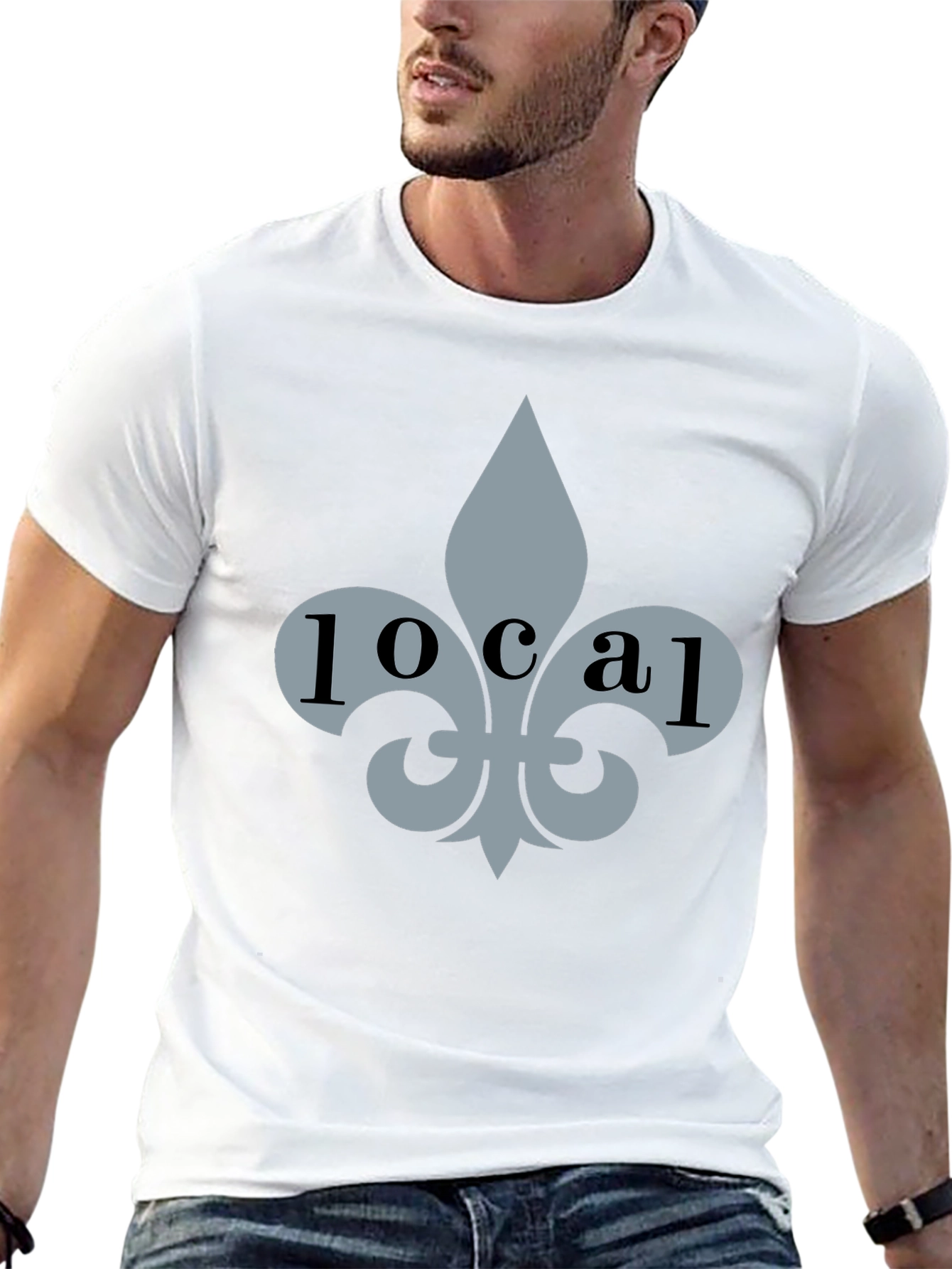 Local Fleur-de-lis Graphic Tee - Stylish Black T-Shirt