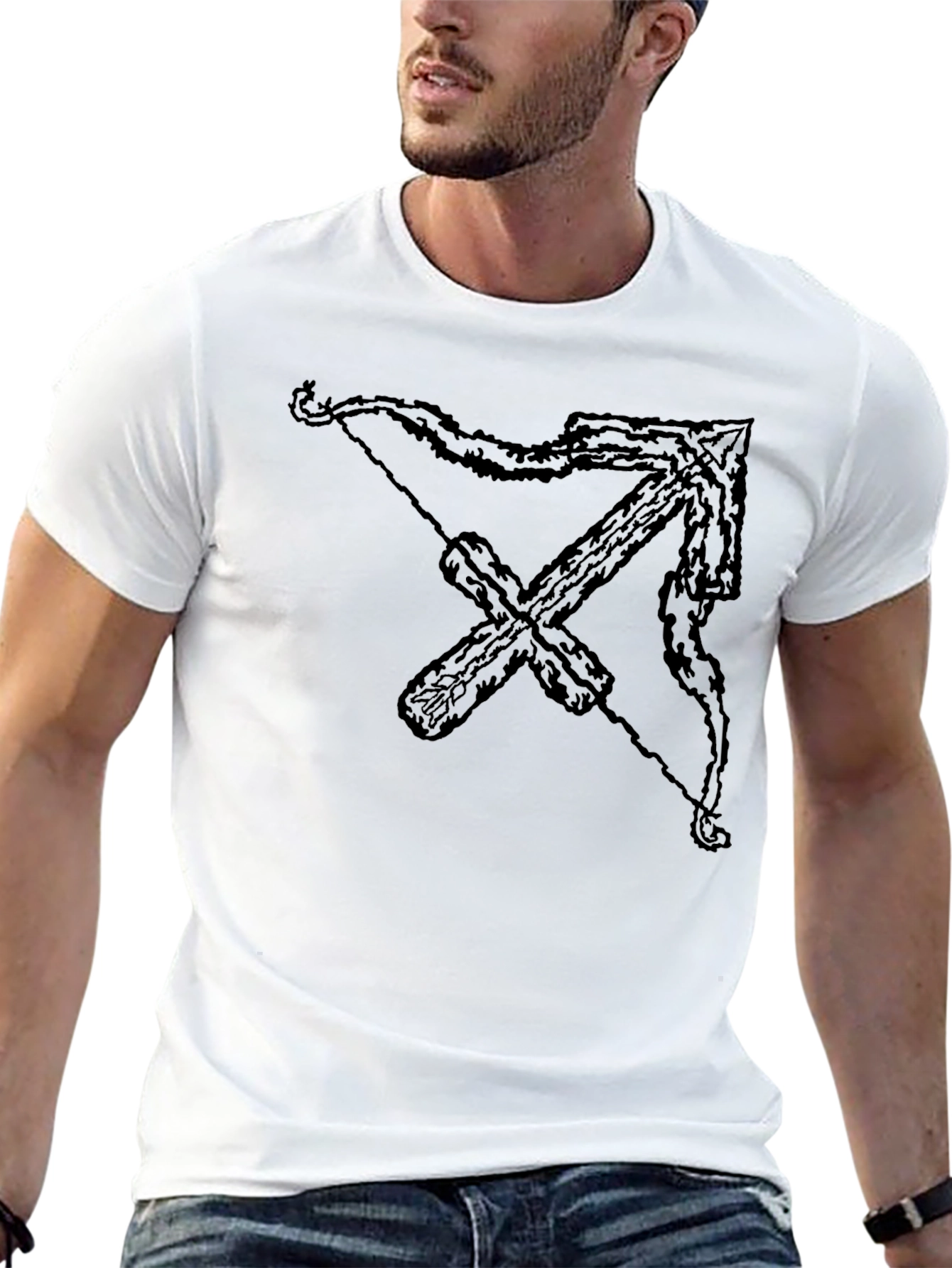 Black Sagittarius Zodiac Graphic Tee