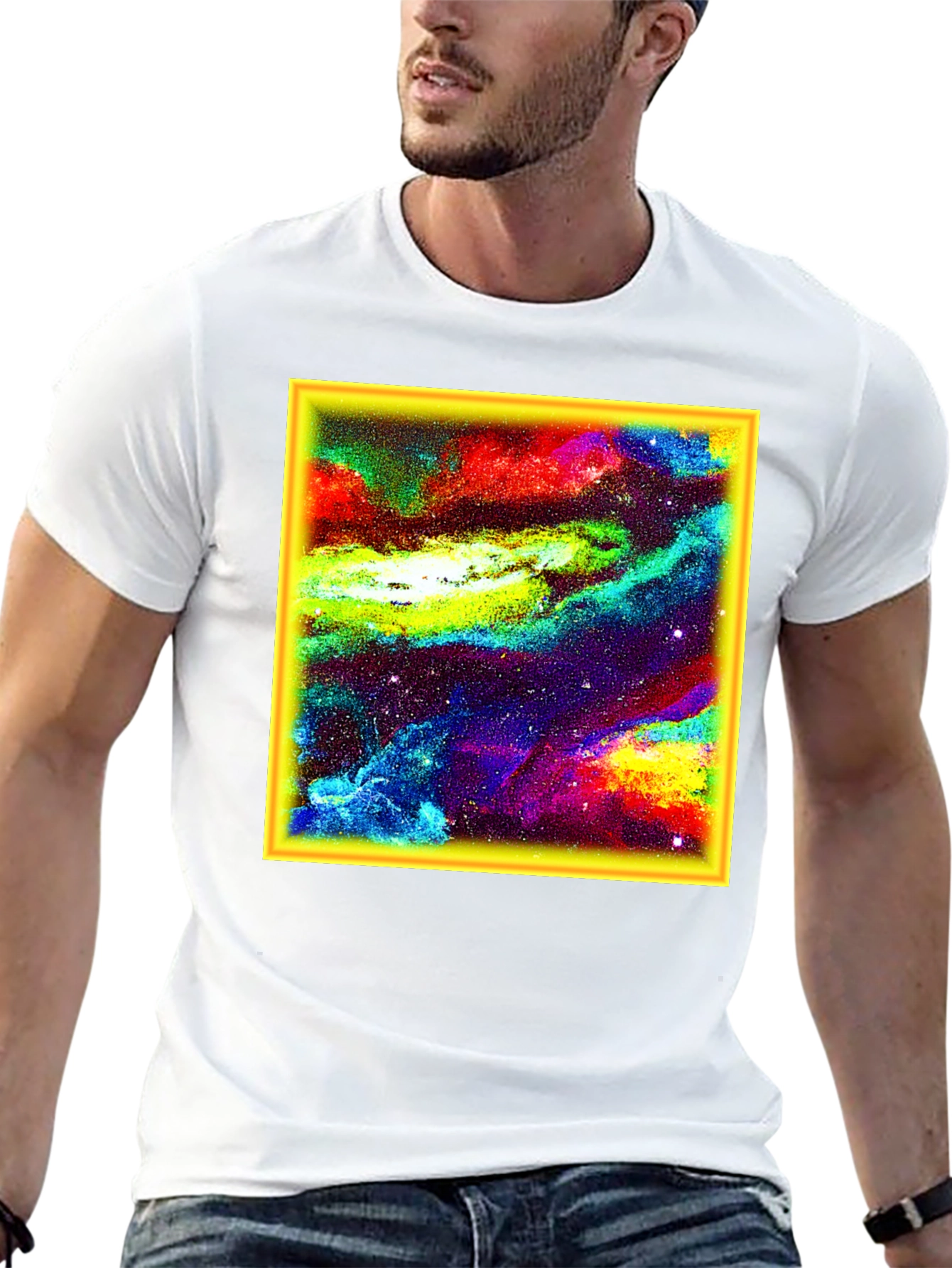 Nebula Print Black T-Shirt