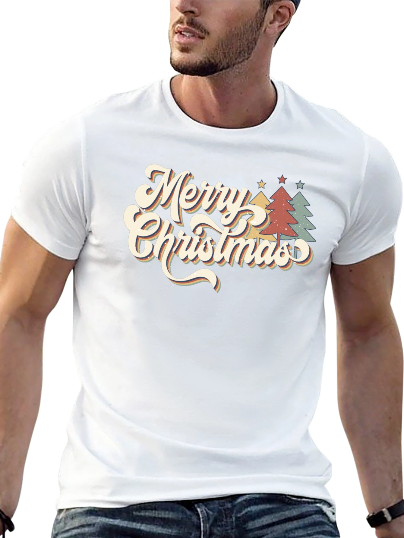 Retro Merry Christmas Tree T-Shirt