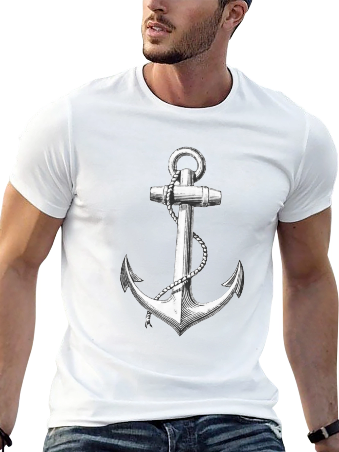 Nautical Anchor Graphic Tee - Classic Style