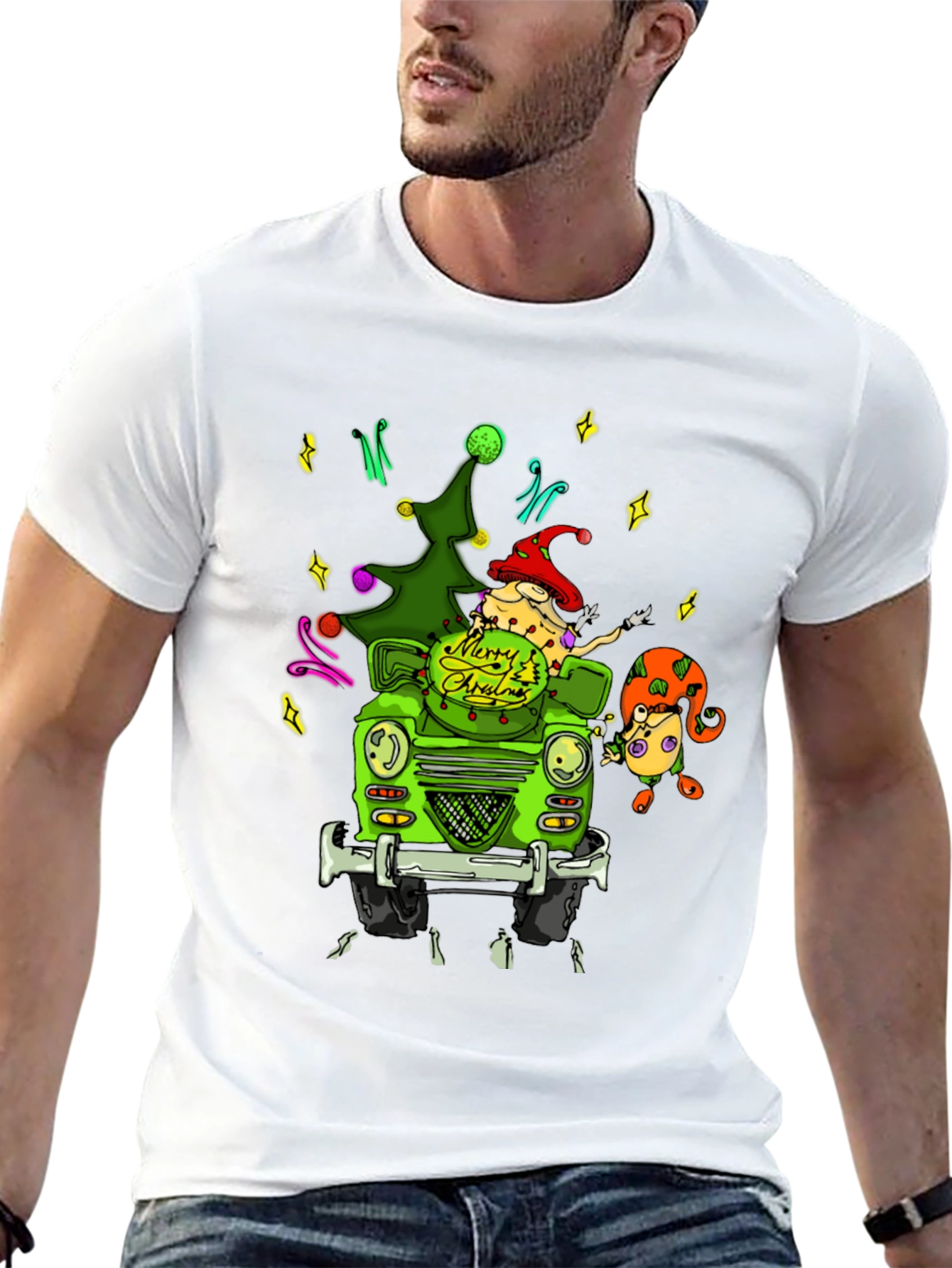 Christmas Car T-Shirt - Festive Holiday Tee