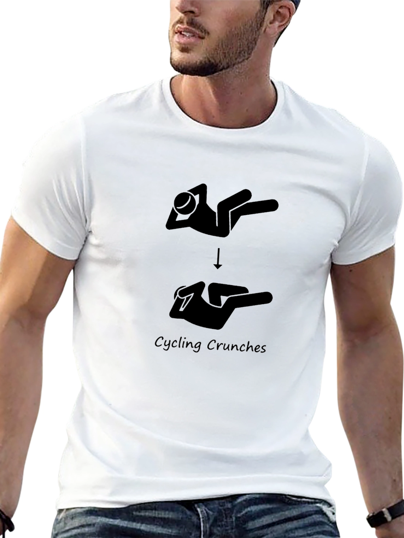 Cycling Crunches Graphic Tee - Black