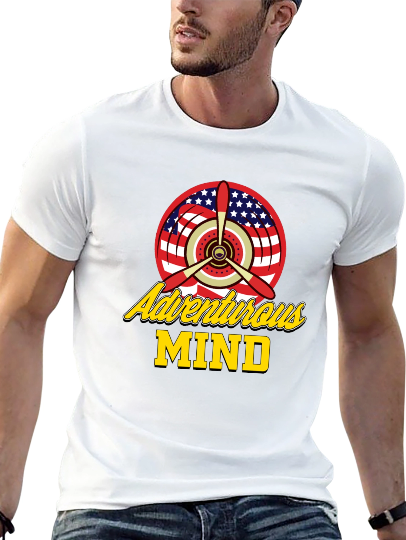 Adventurous Mind Airplane Propeller T-Shirt