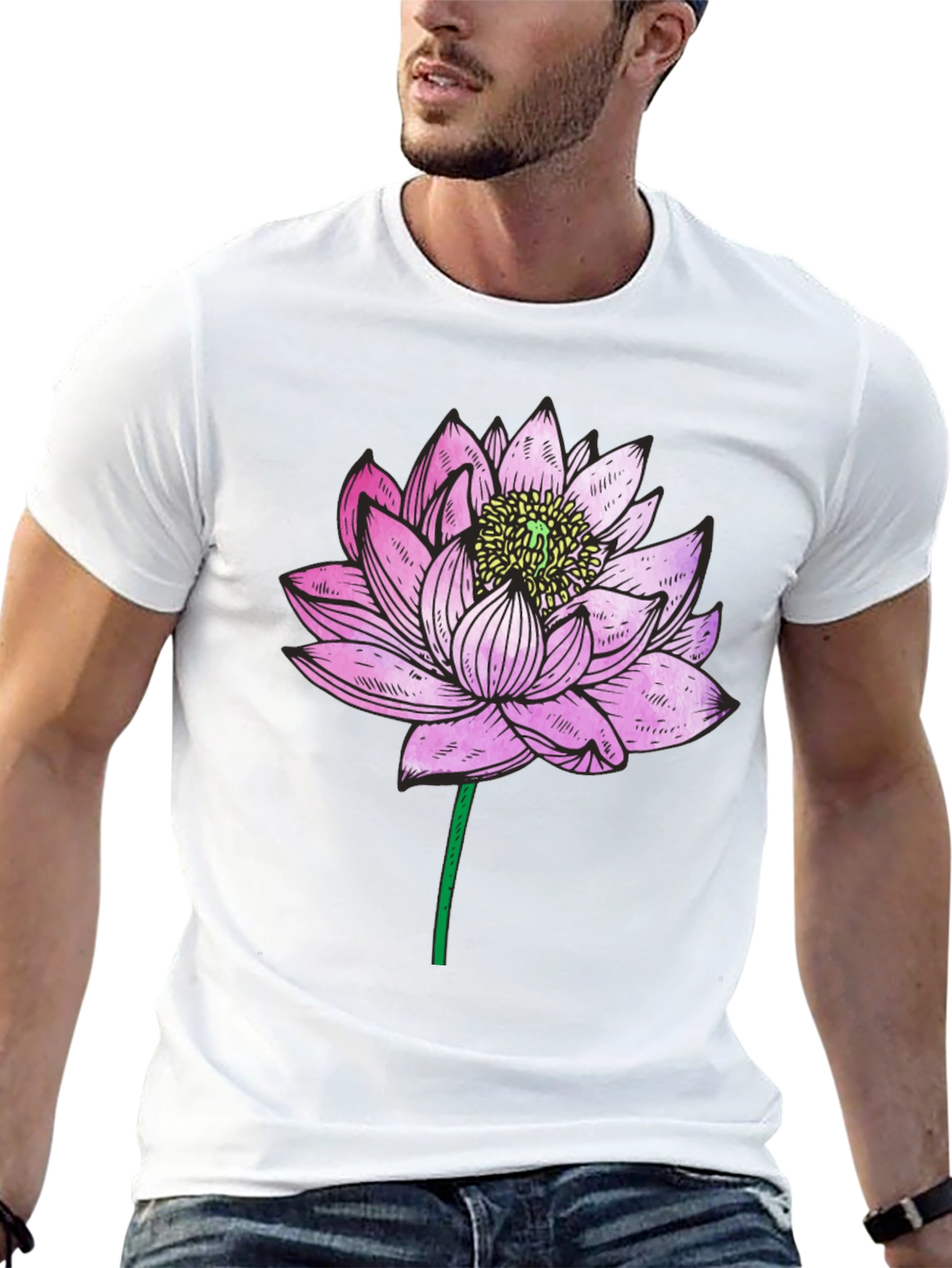 Lotus Flower Graphic T-Shirt - Relaxed Fit