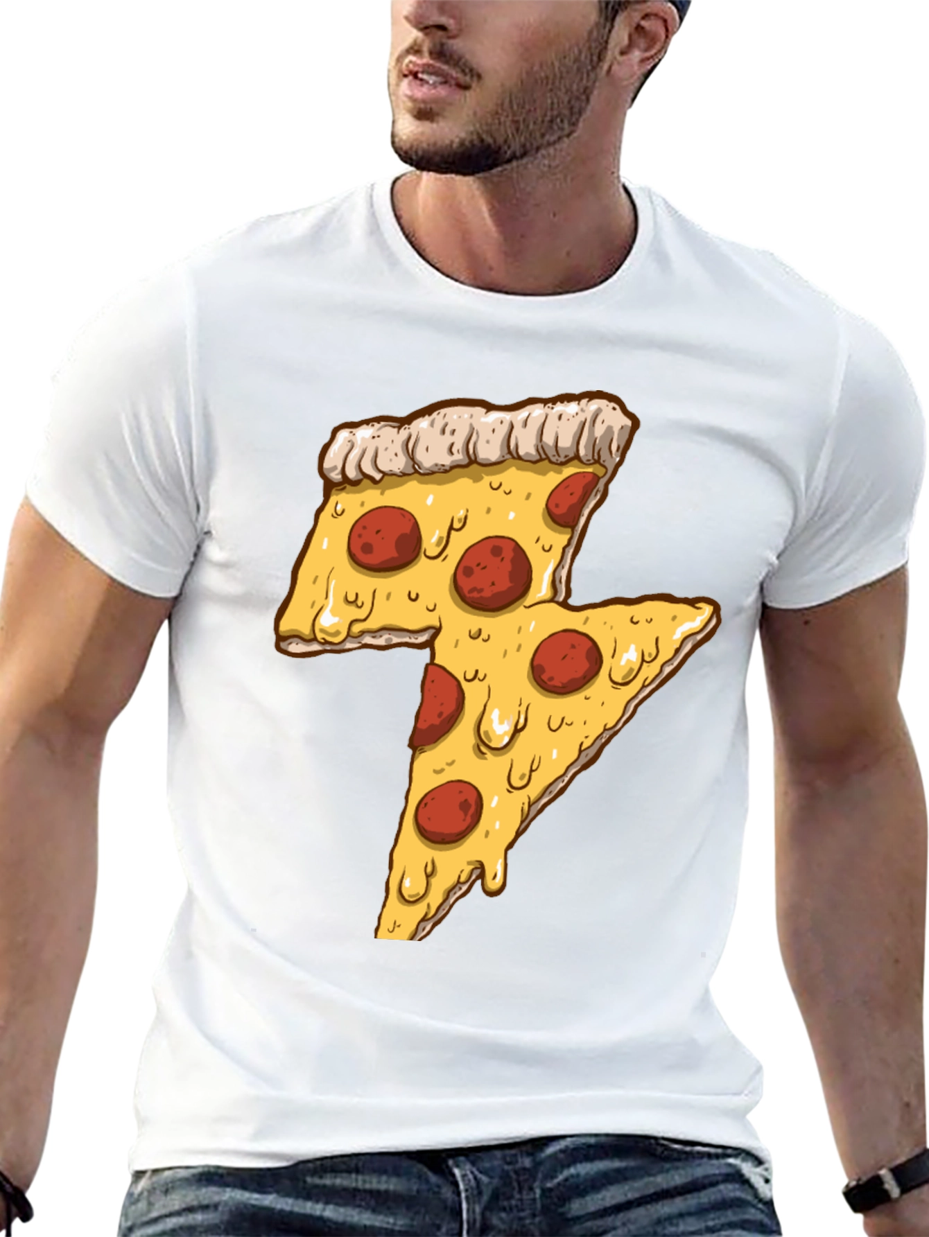 Pizza Lightning Bolt Graphic Tee