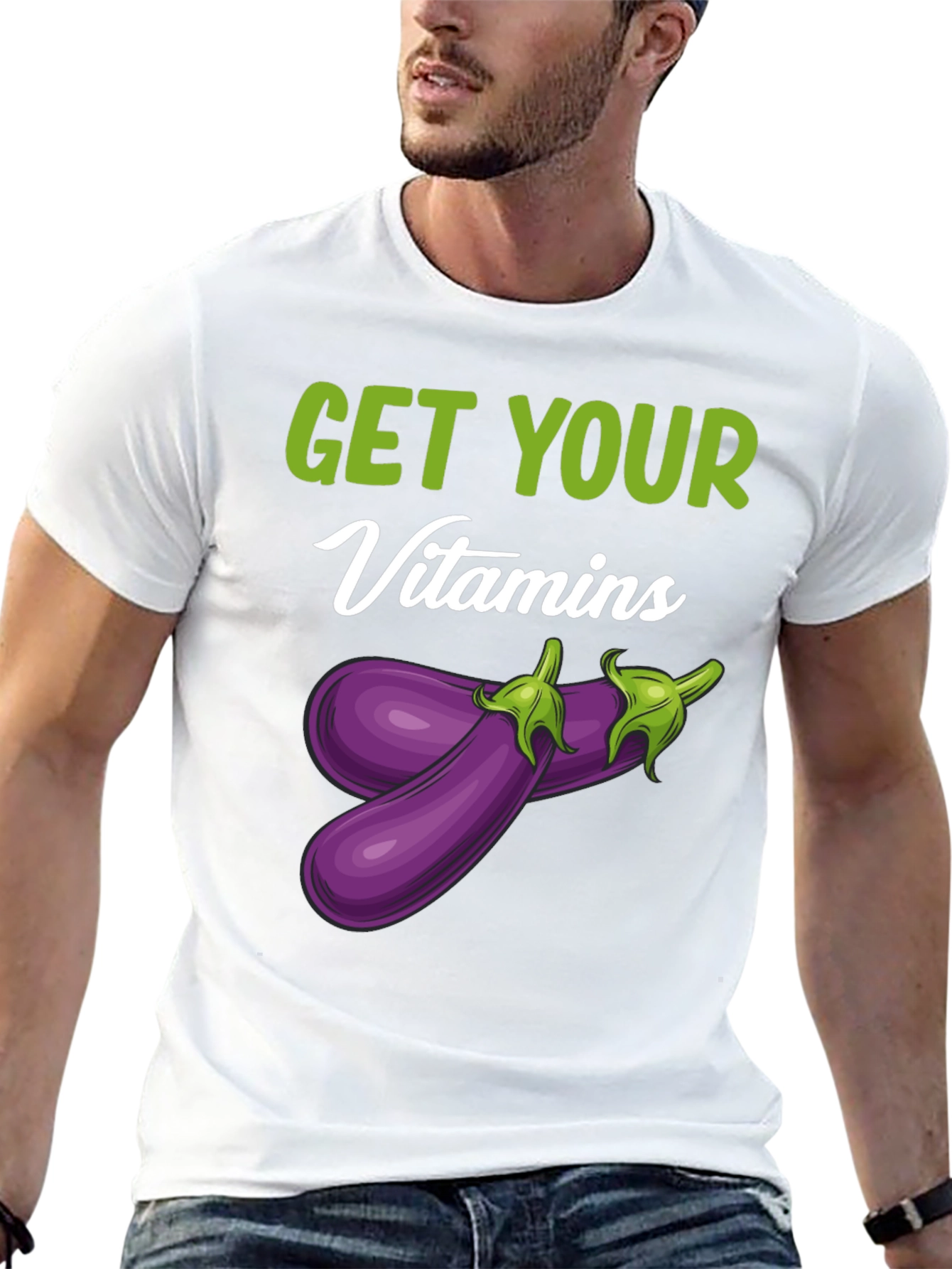 Get Your Vitamins Funny Eggplant T-Shirt