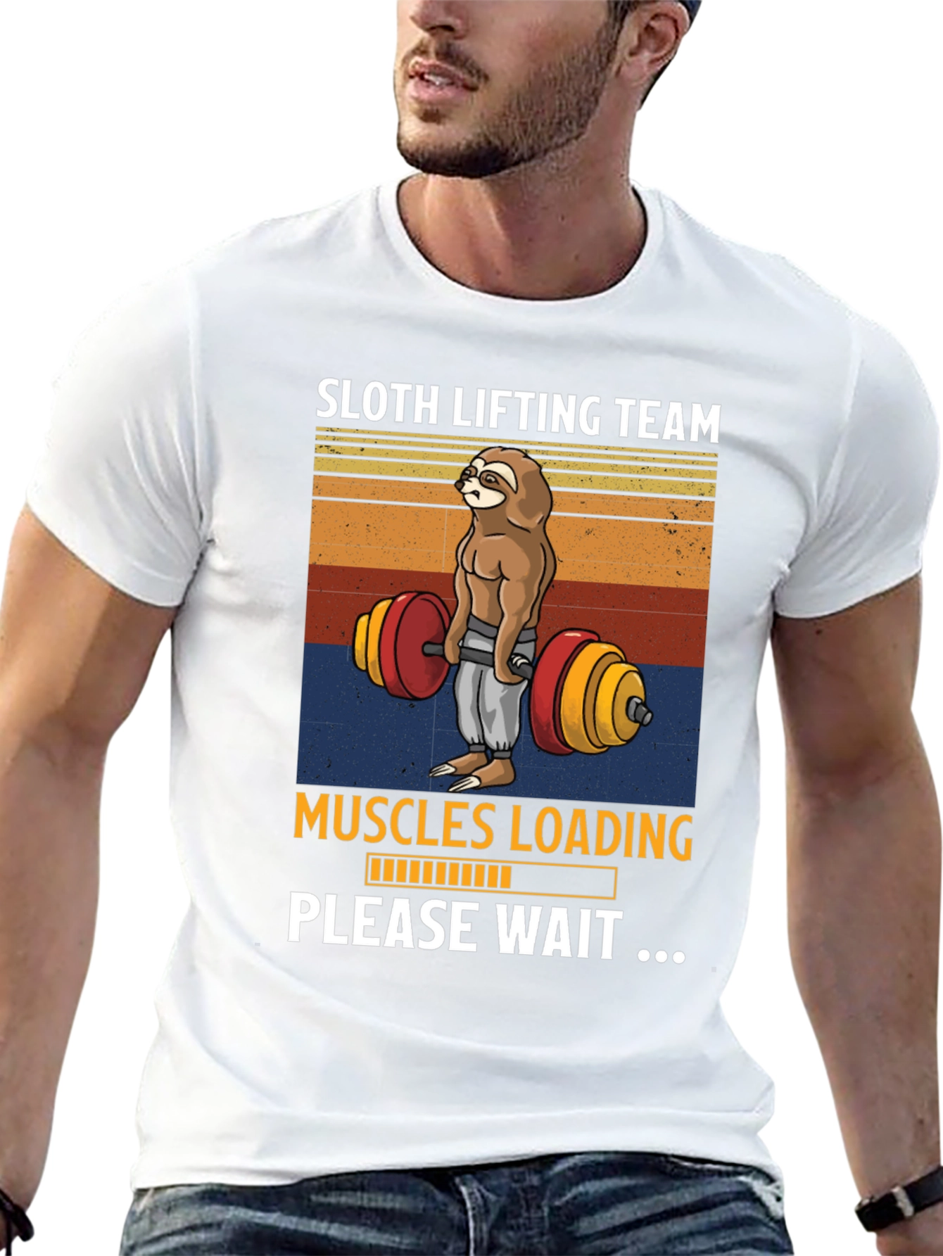 Sloth Lifting Team T-Shirt - Muscles Loading Please Wait