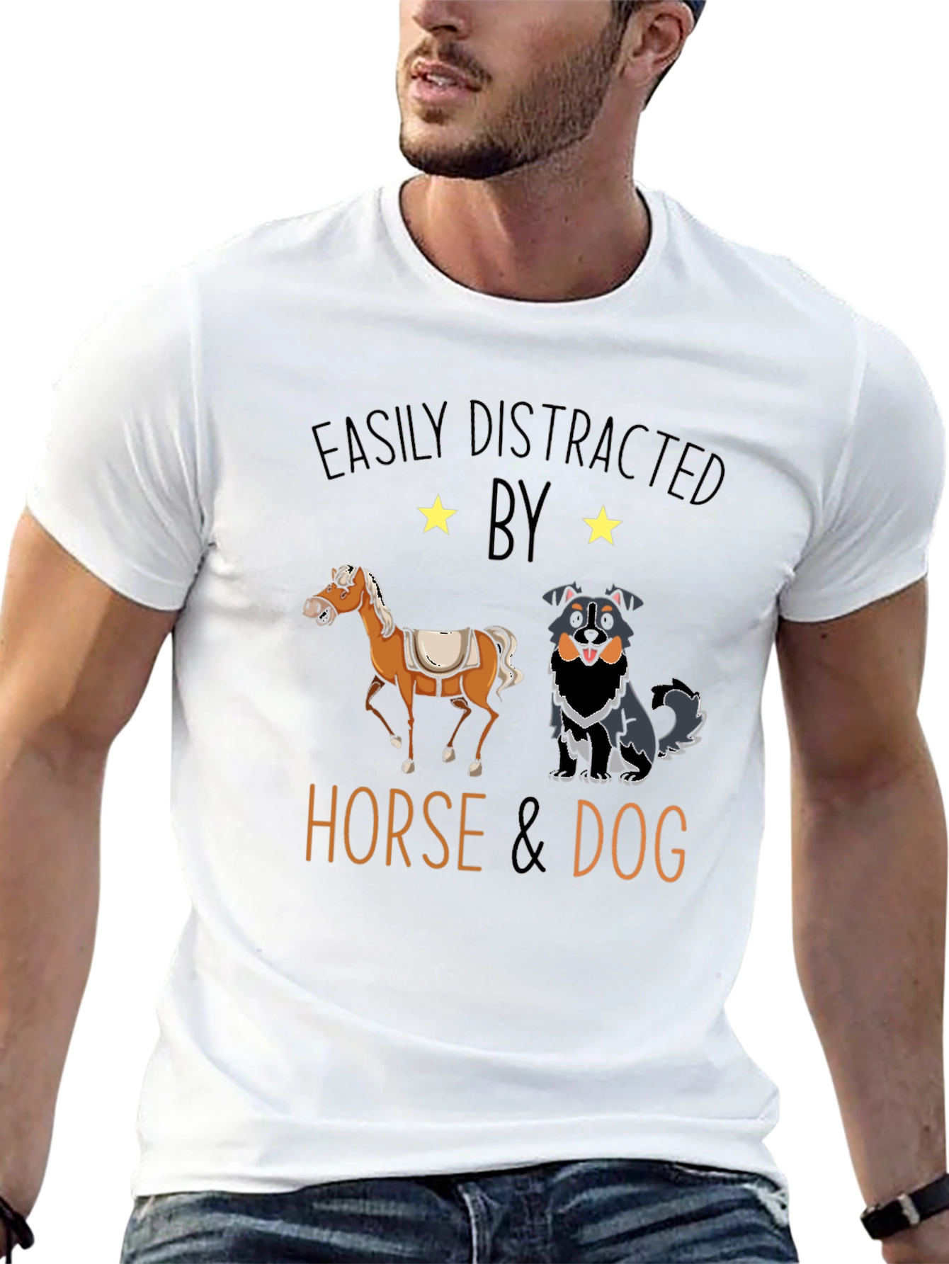 Easily Distracted Horse & Dog T-Shirt