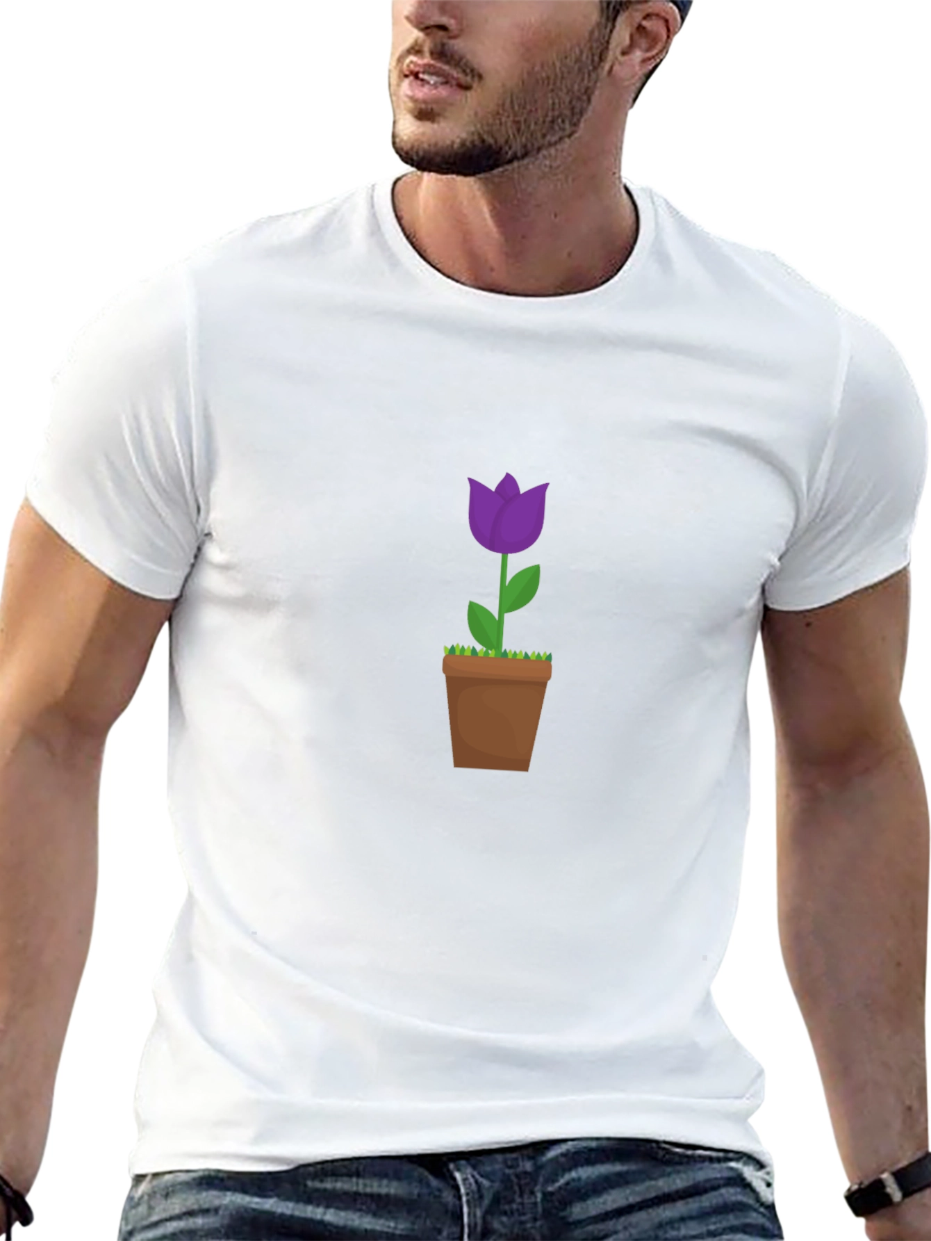 Tulip in Pot Graphic Tee - Black