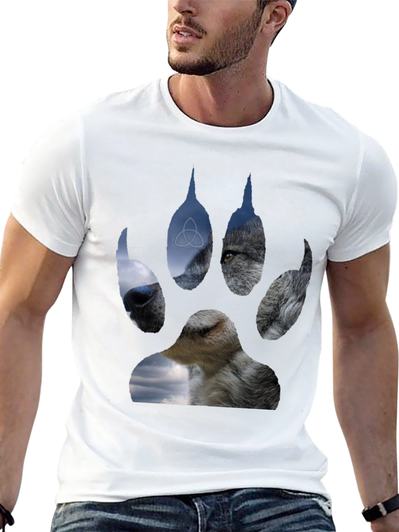 Wolf Paw Print Graphic T-Shirt