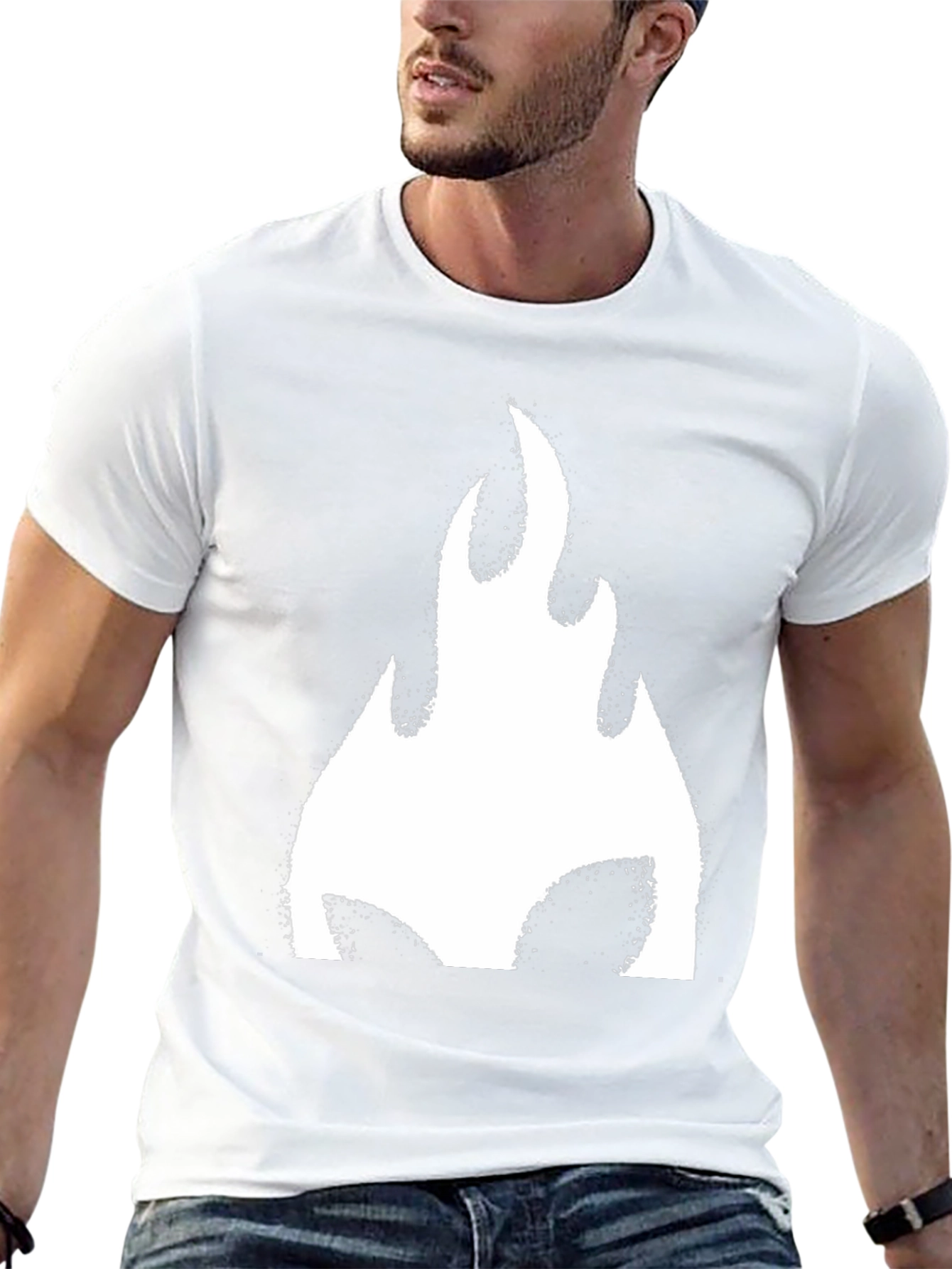 Bold Flame Graphic Black T-Shirt - Casual Style