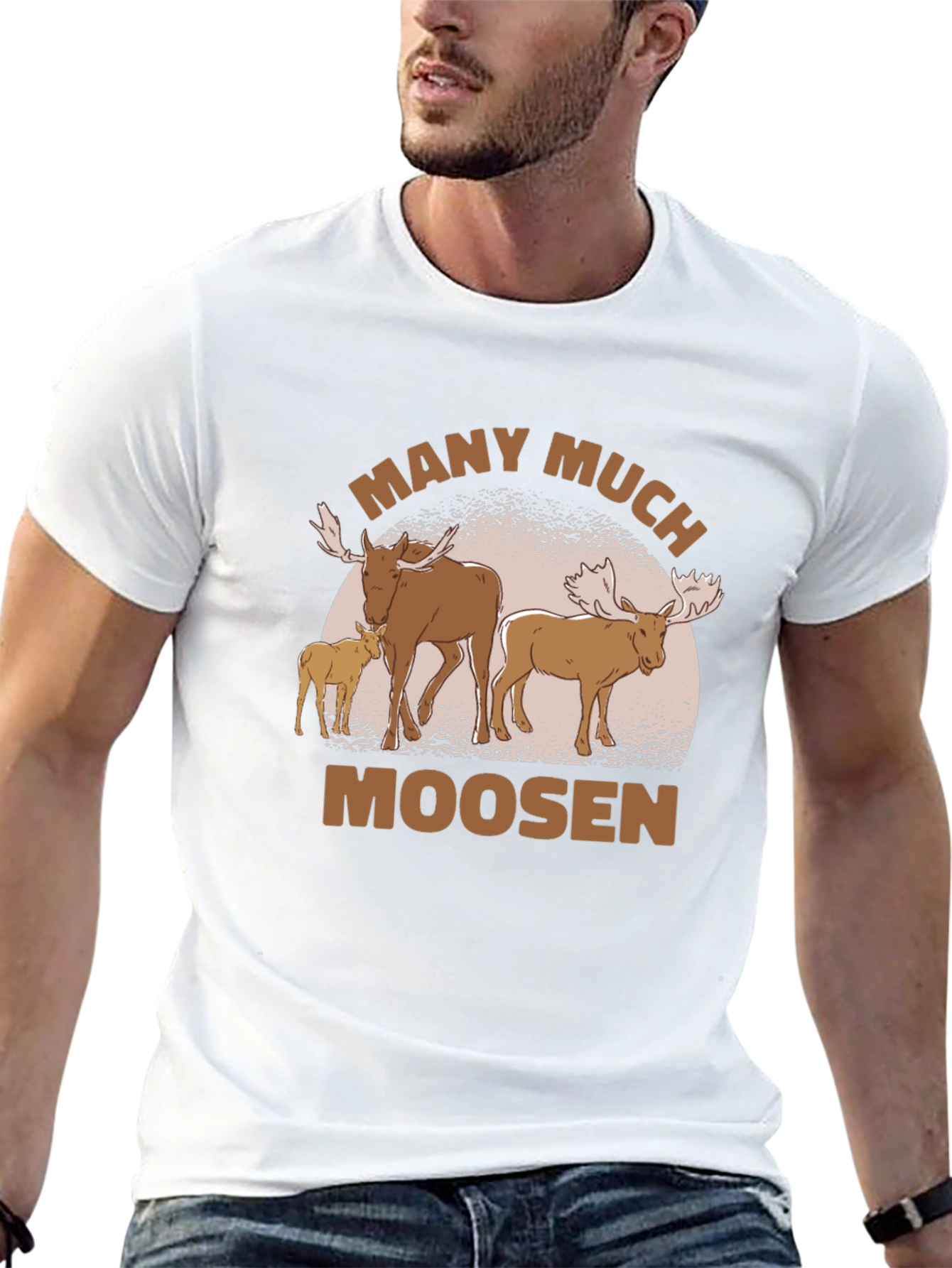 Many Much Moosen Black T-Shirt