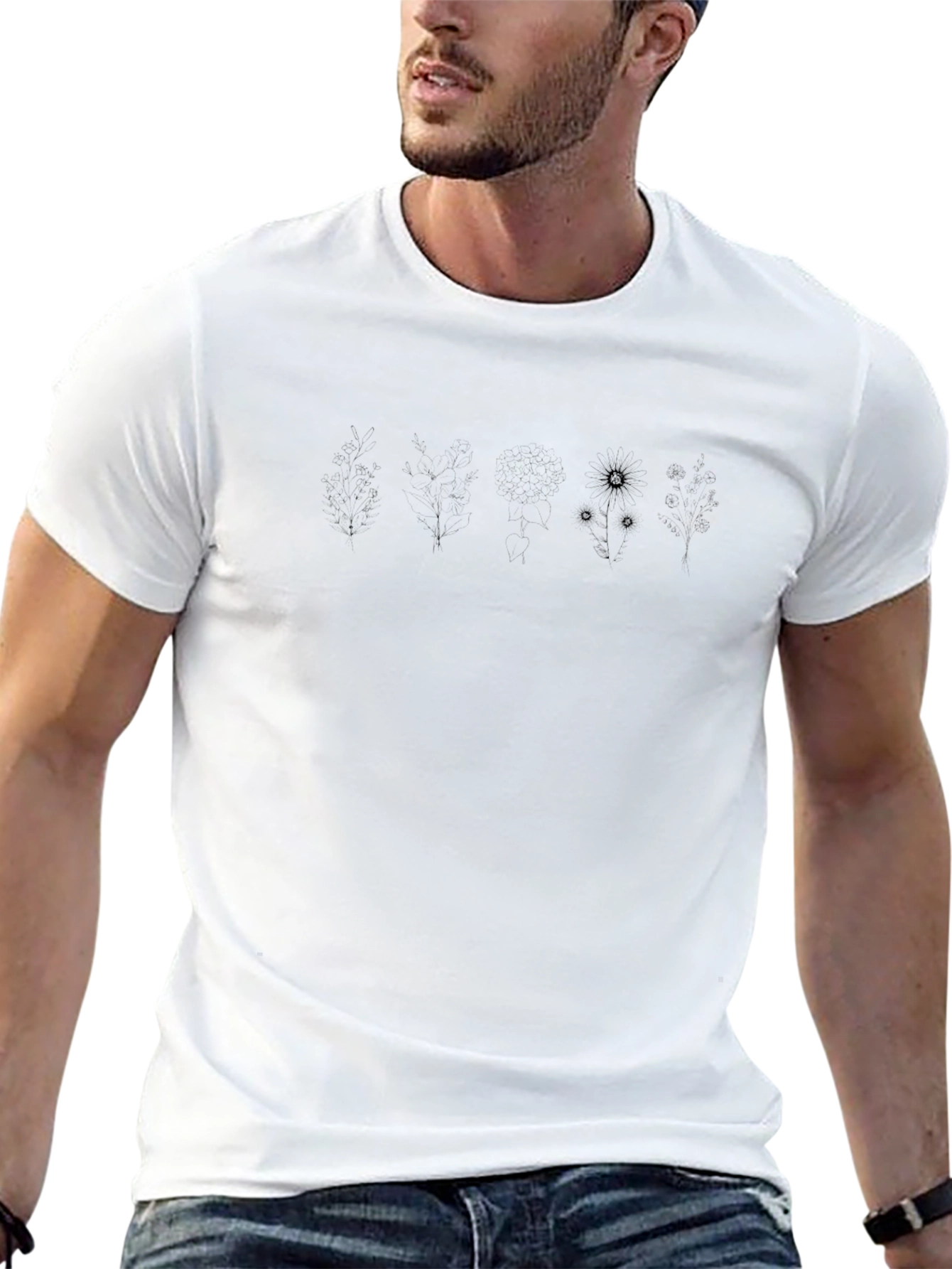 Mens Black Graphic Tee - Dandelion Design