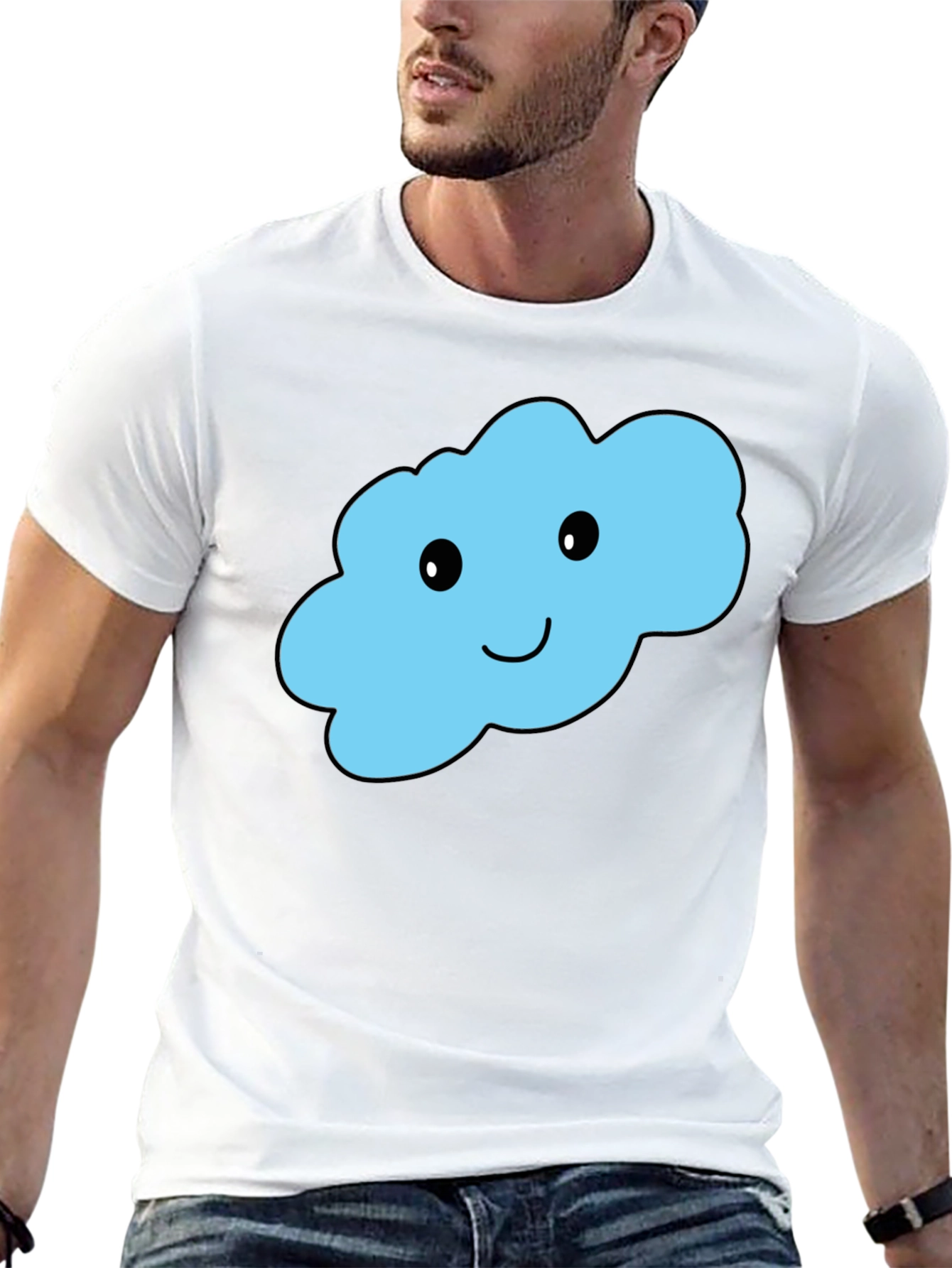 Cute Cloud Graphic T-Shirt - Black Cotton Tee