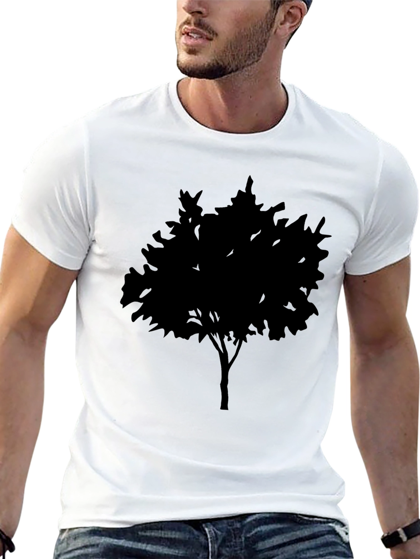 Black Tree Graphic Tee - Nature Inspired Casual Wear