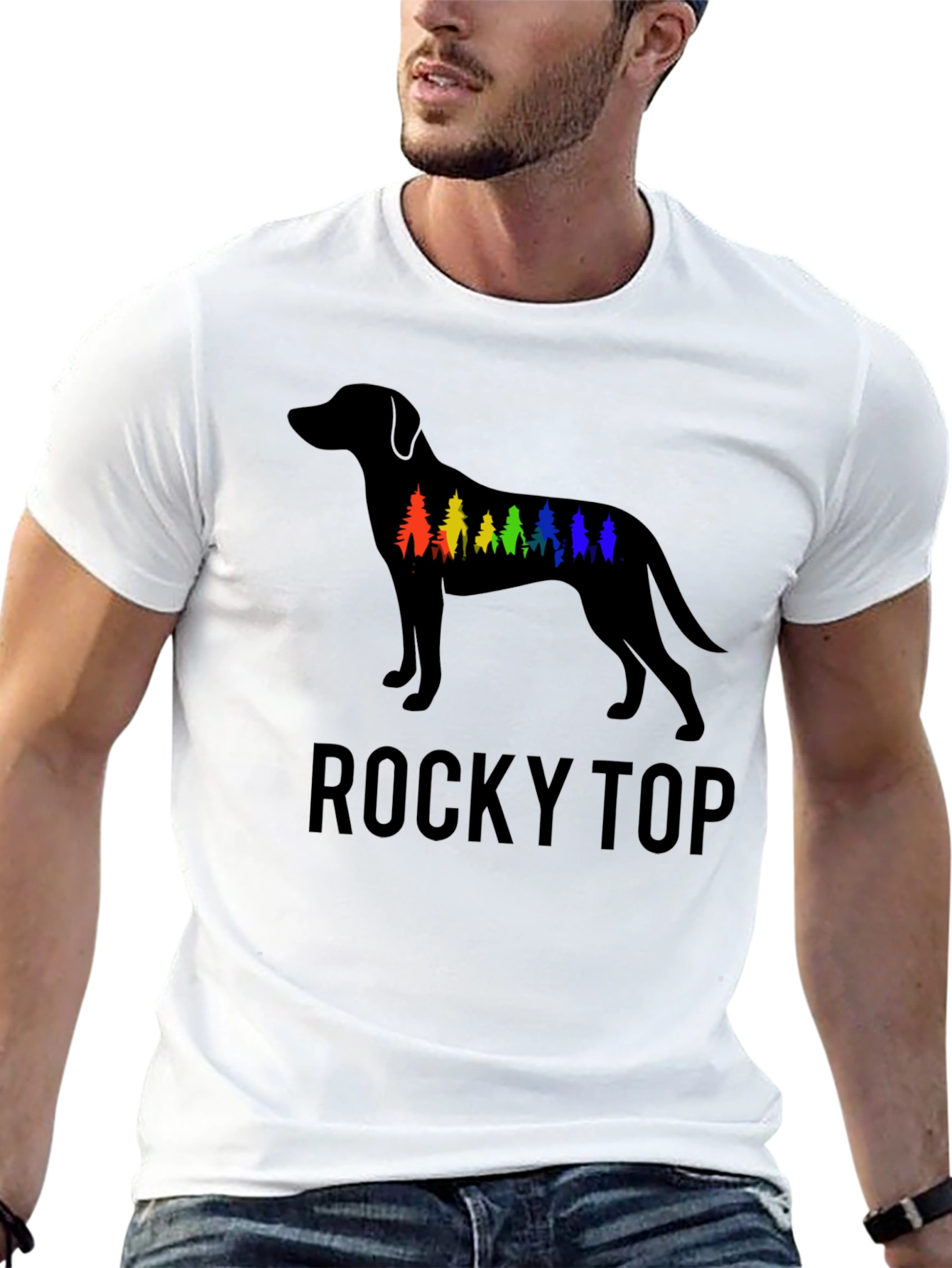 Rocky Top Dog Silhouette Graphic T-Shirt