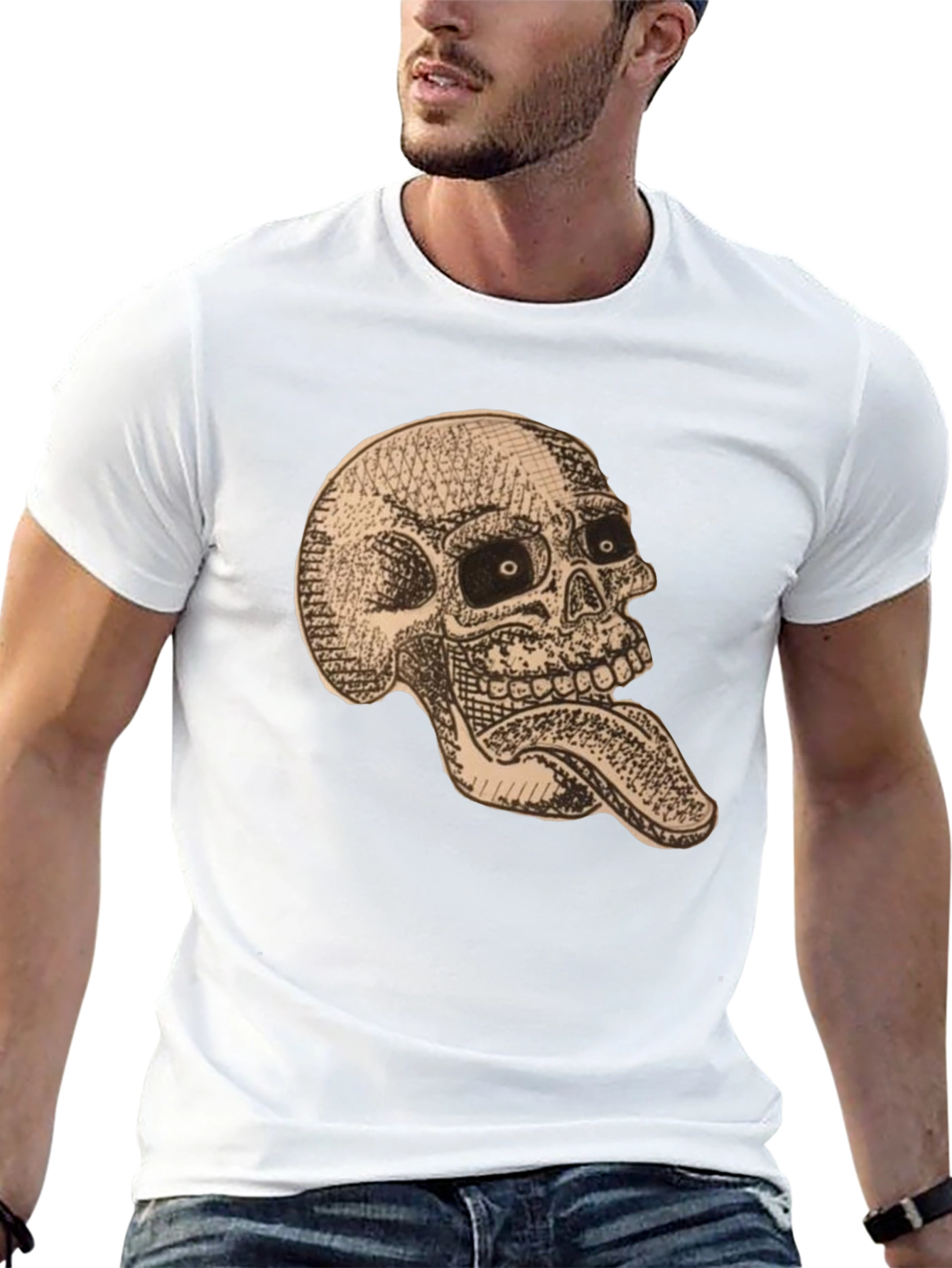 Skull & Tongue Graphic Tee - Mens Black T-Shirt