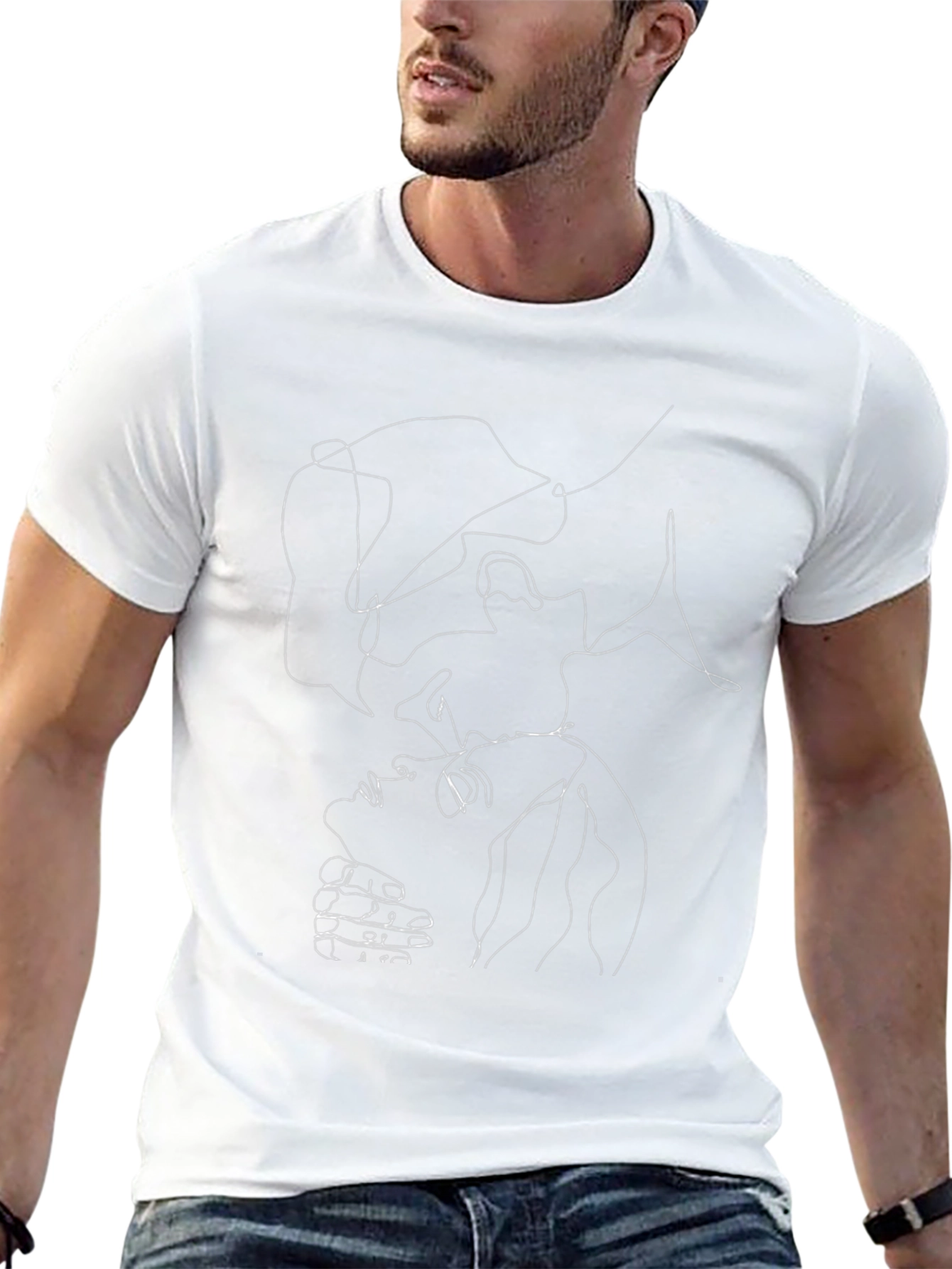 Abstract Line Art T-Shirt - Unisex Casual Wear