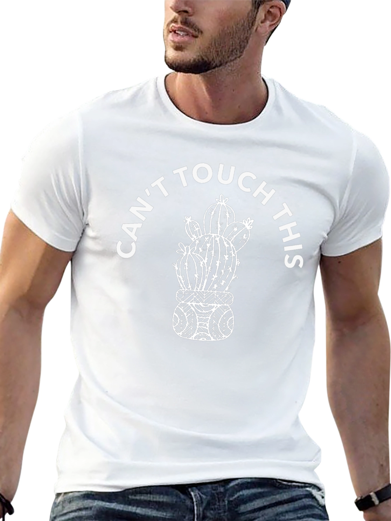 Cant Touch This Cactus Graphic Tee - Black