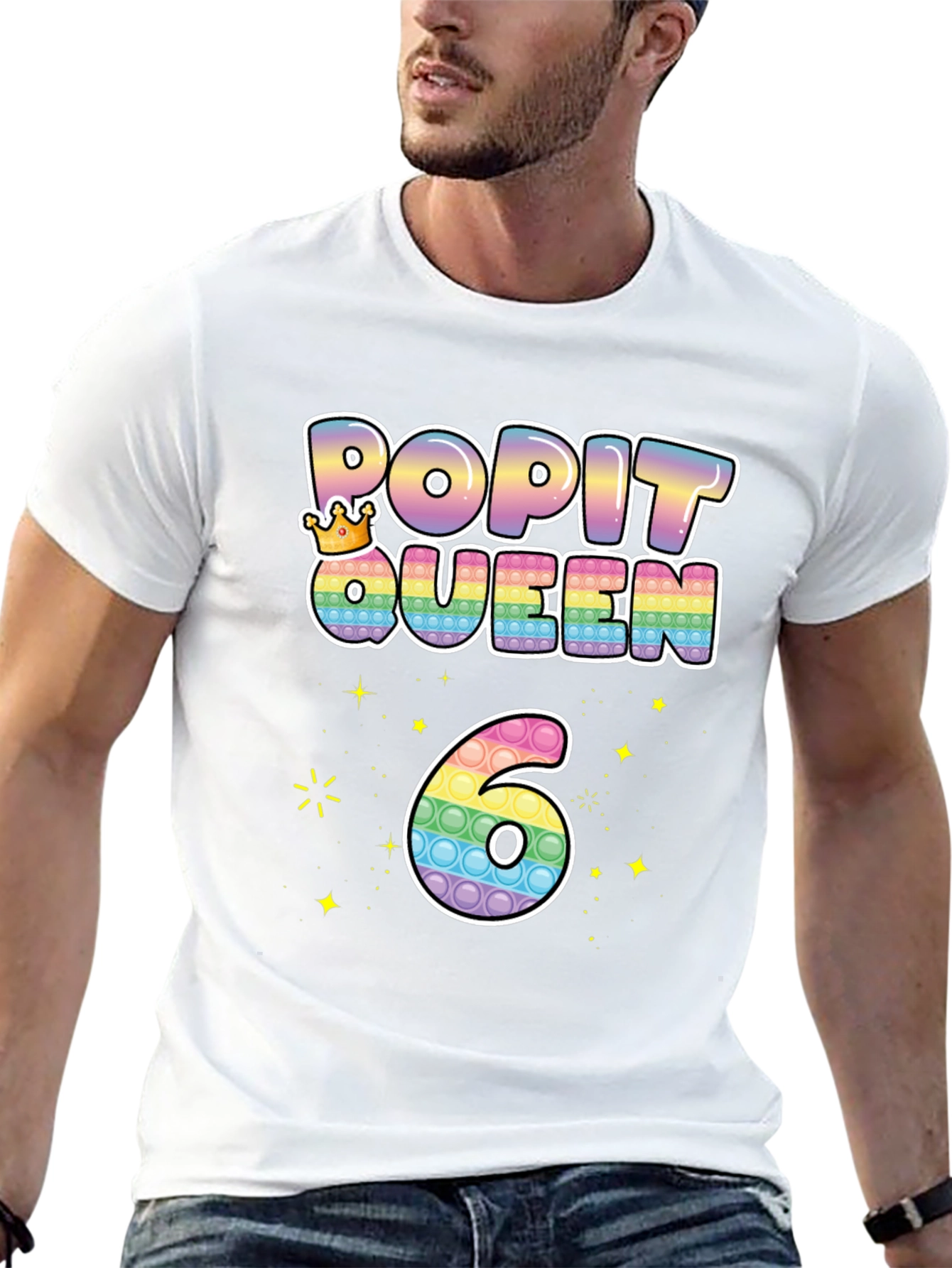 Pop It Queen 6th Birthday T-Shirt