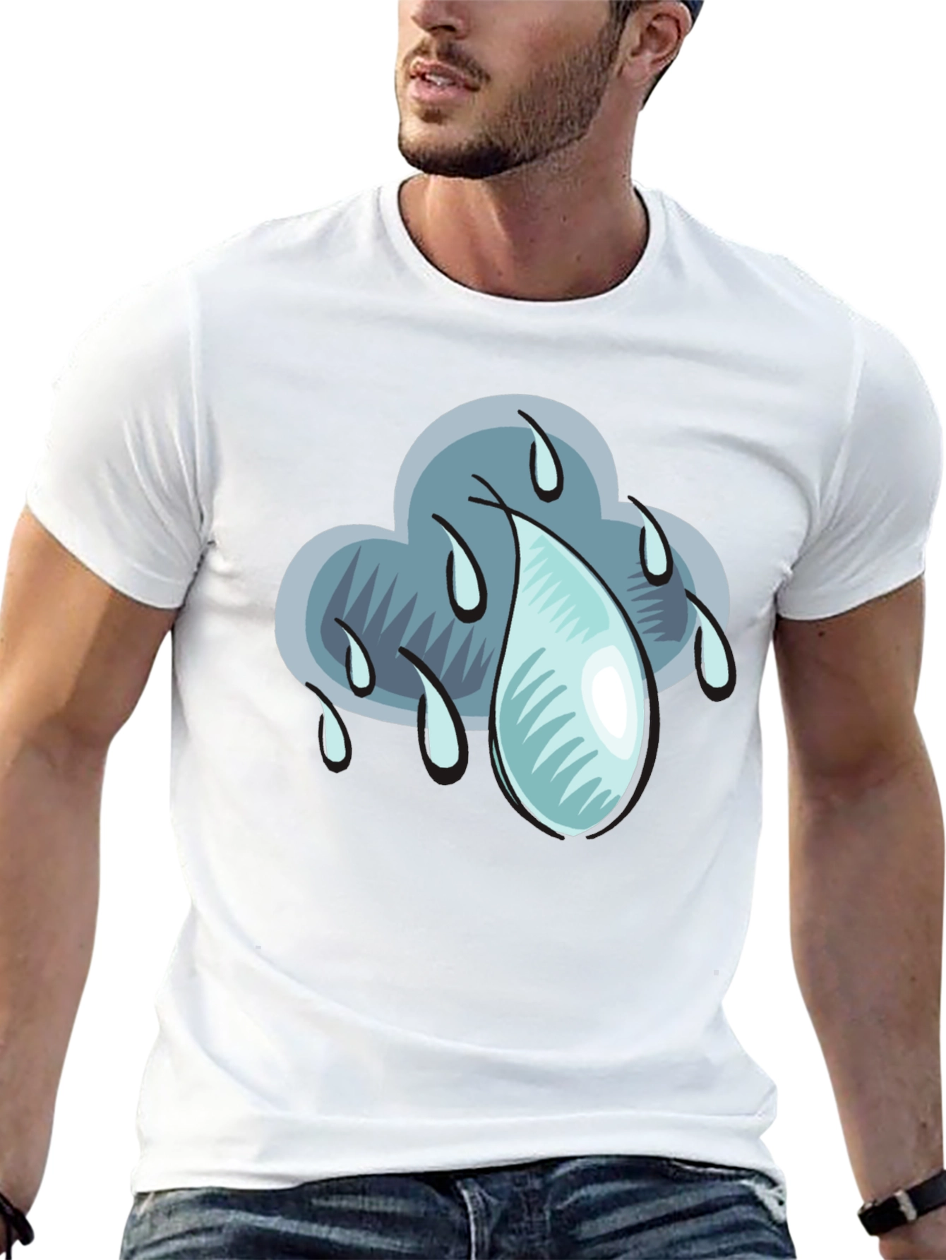 Rain Cloud Graphic T-Shirt - Weather Design