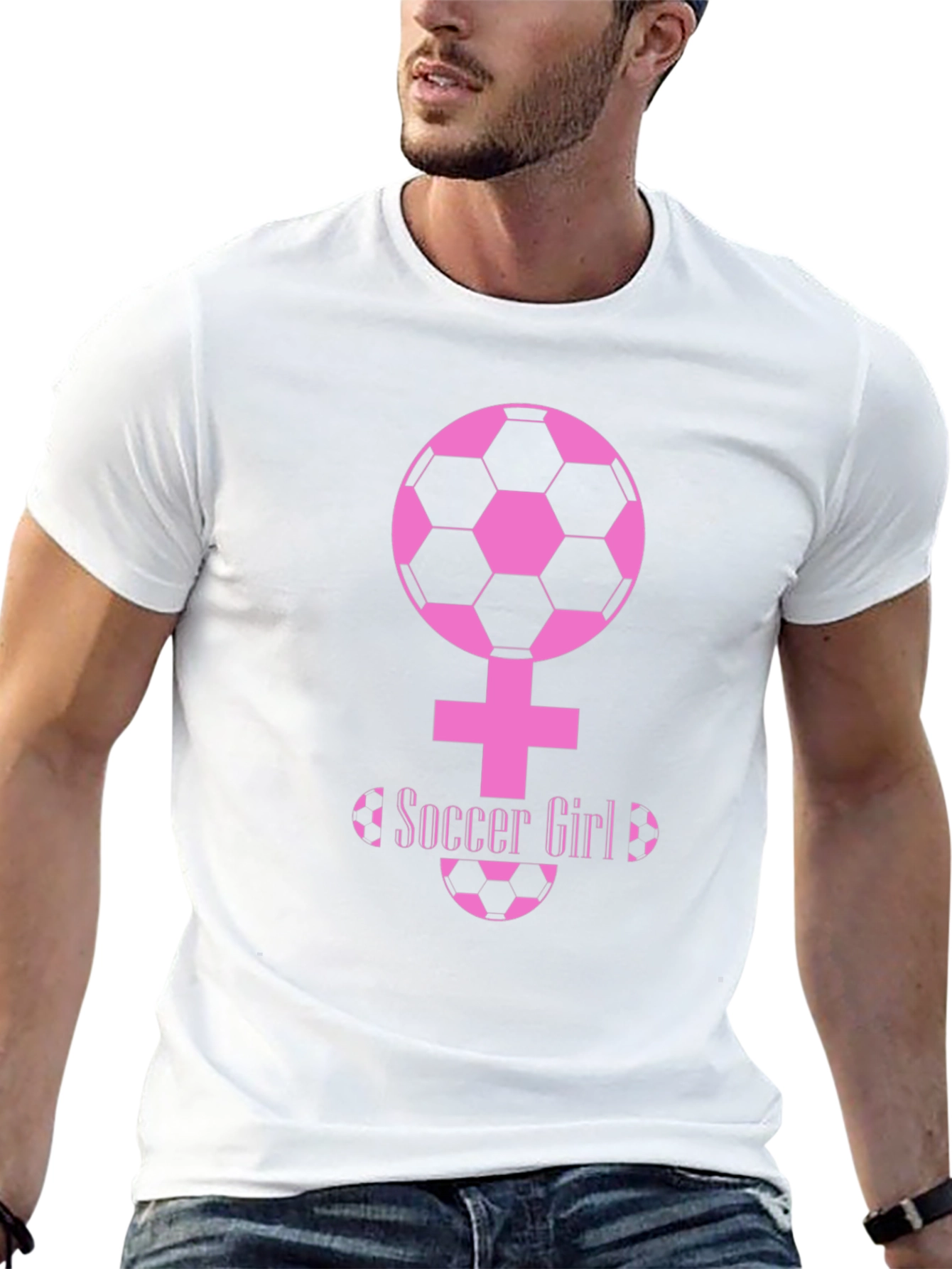 Soccer Girl Tee - Pink Graphic Design