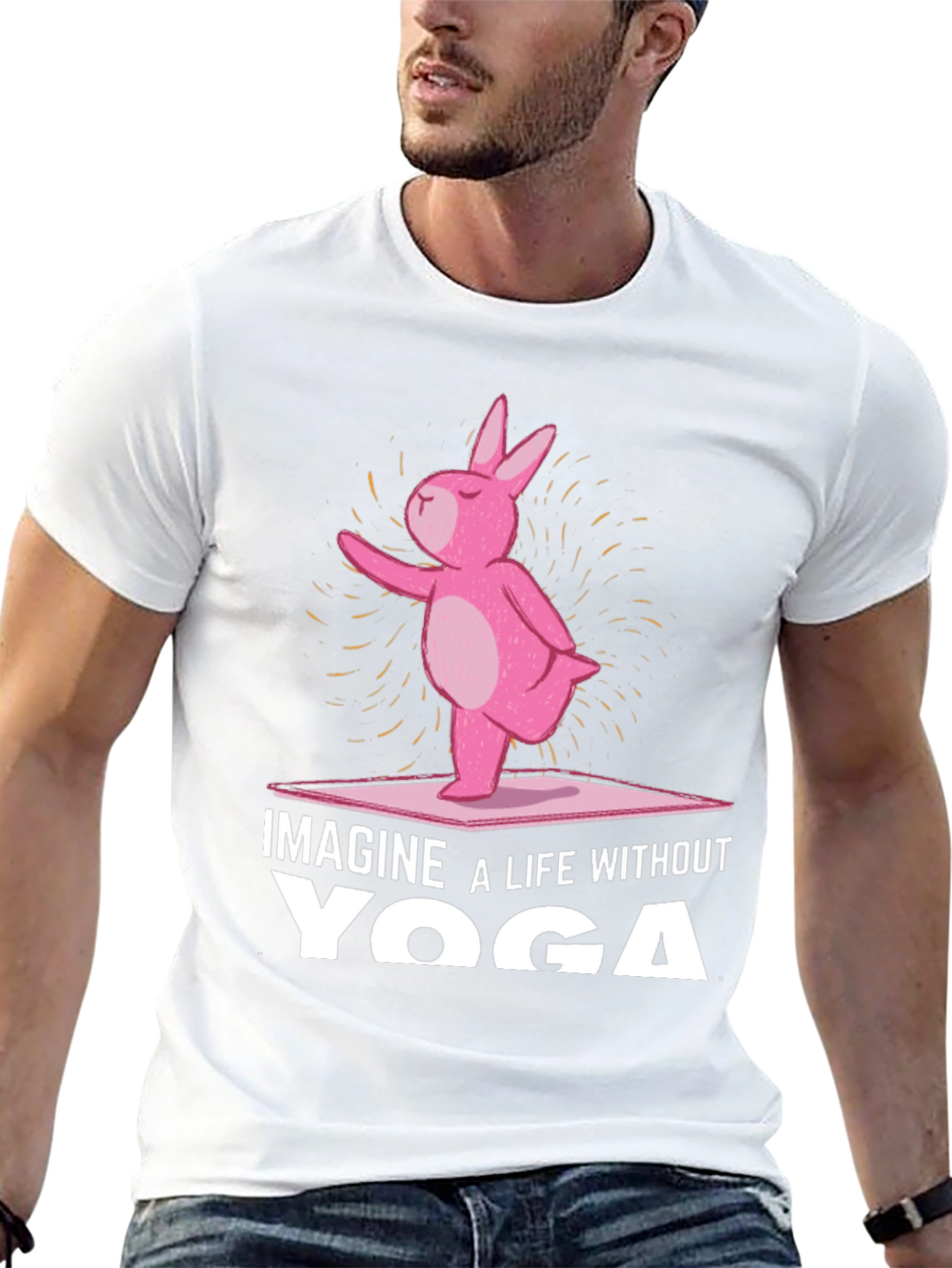 Imagine Yoga Funny Bunny T-Shirt