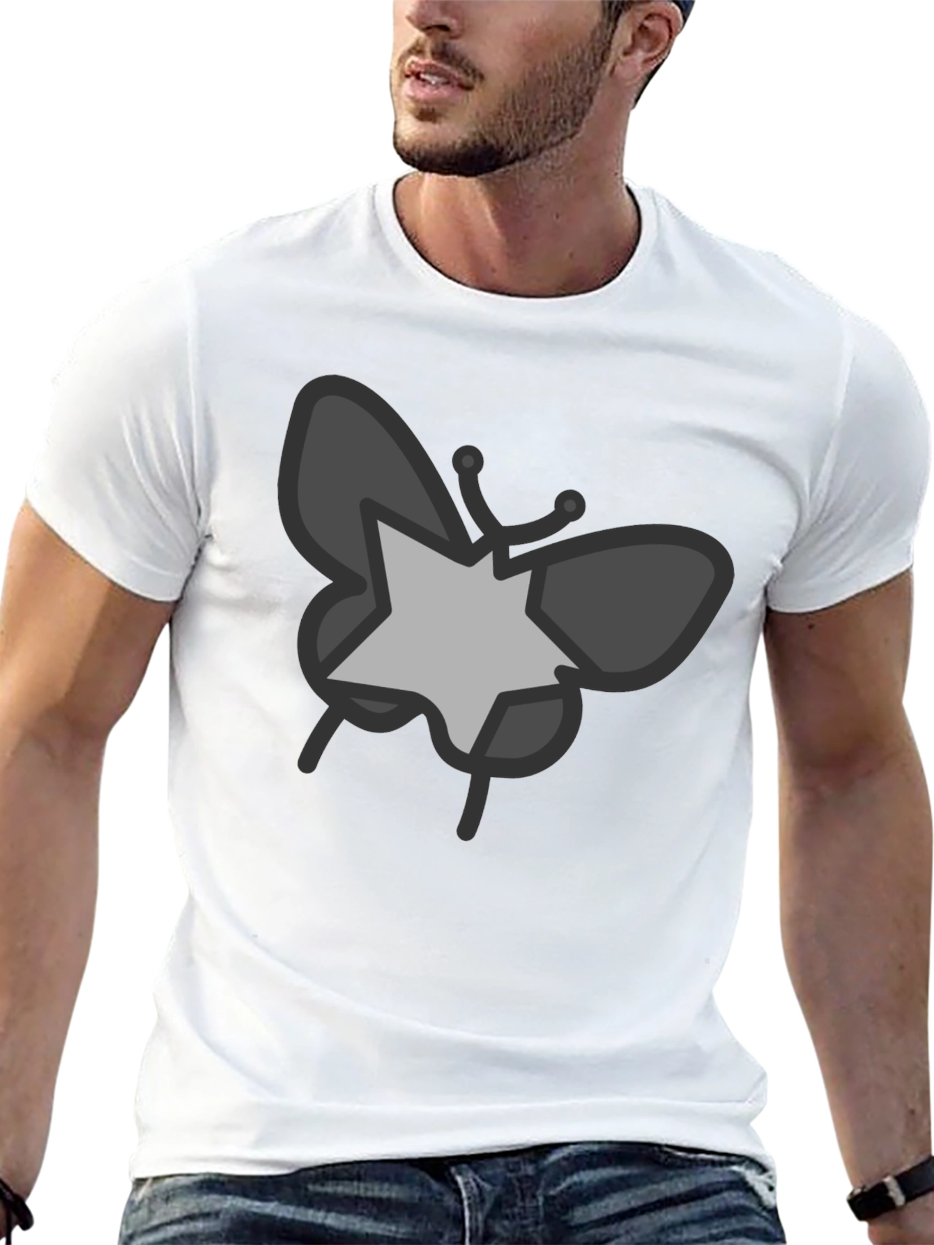 Butterfly Star Graphic Black T-Shirt