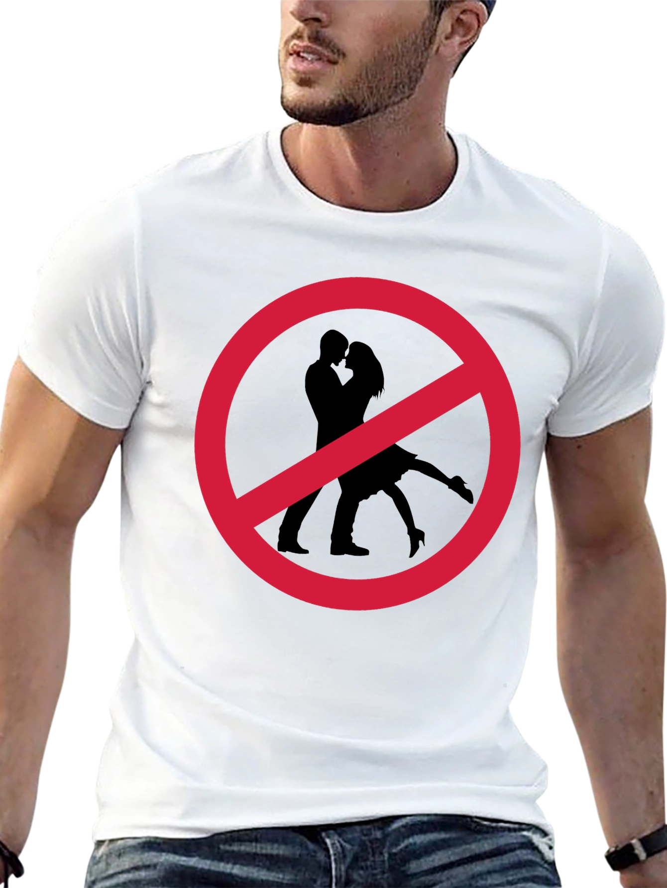 No Kissing T-Shirt Black