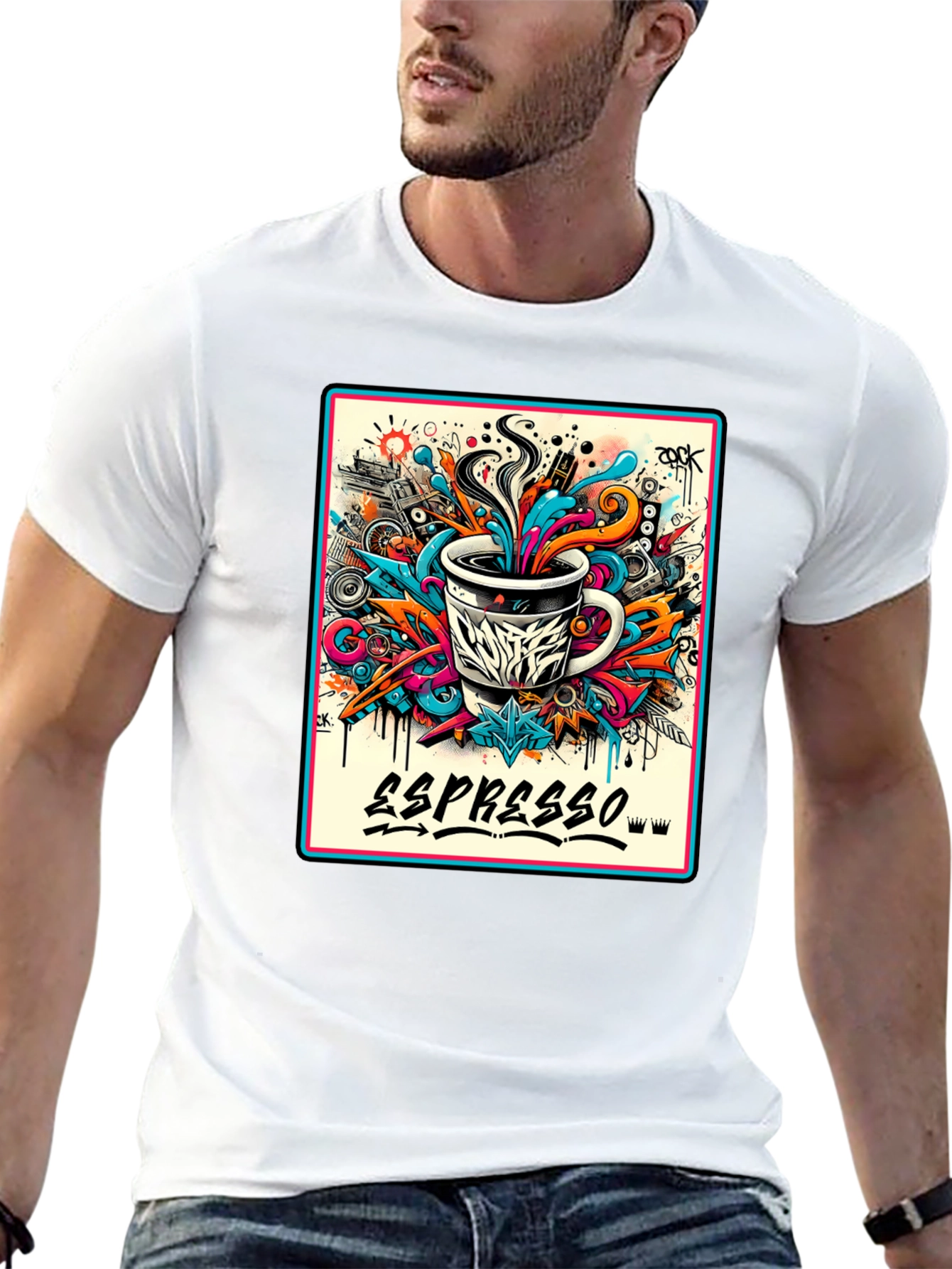 Espresso Art Graphic T-Shirt - Cool Design
