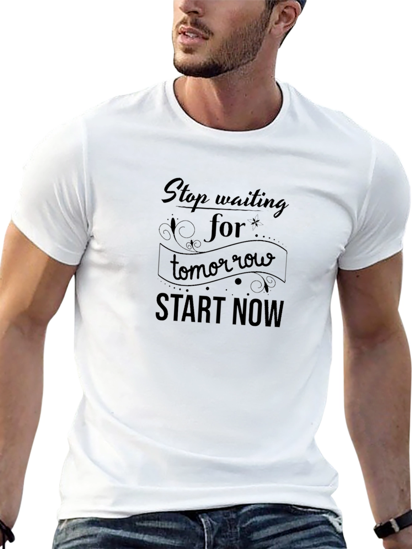 Inspirational Black T-Shirt: Start Now