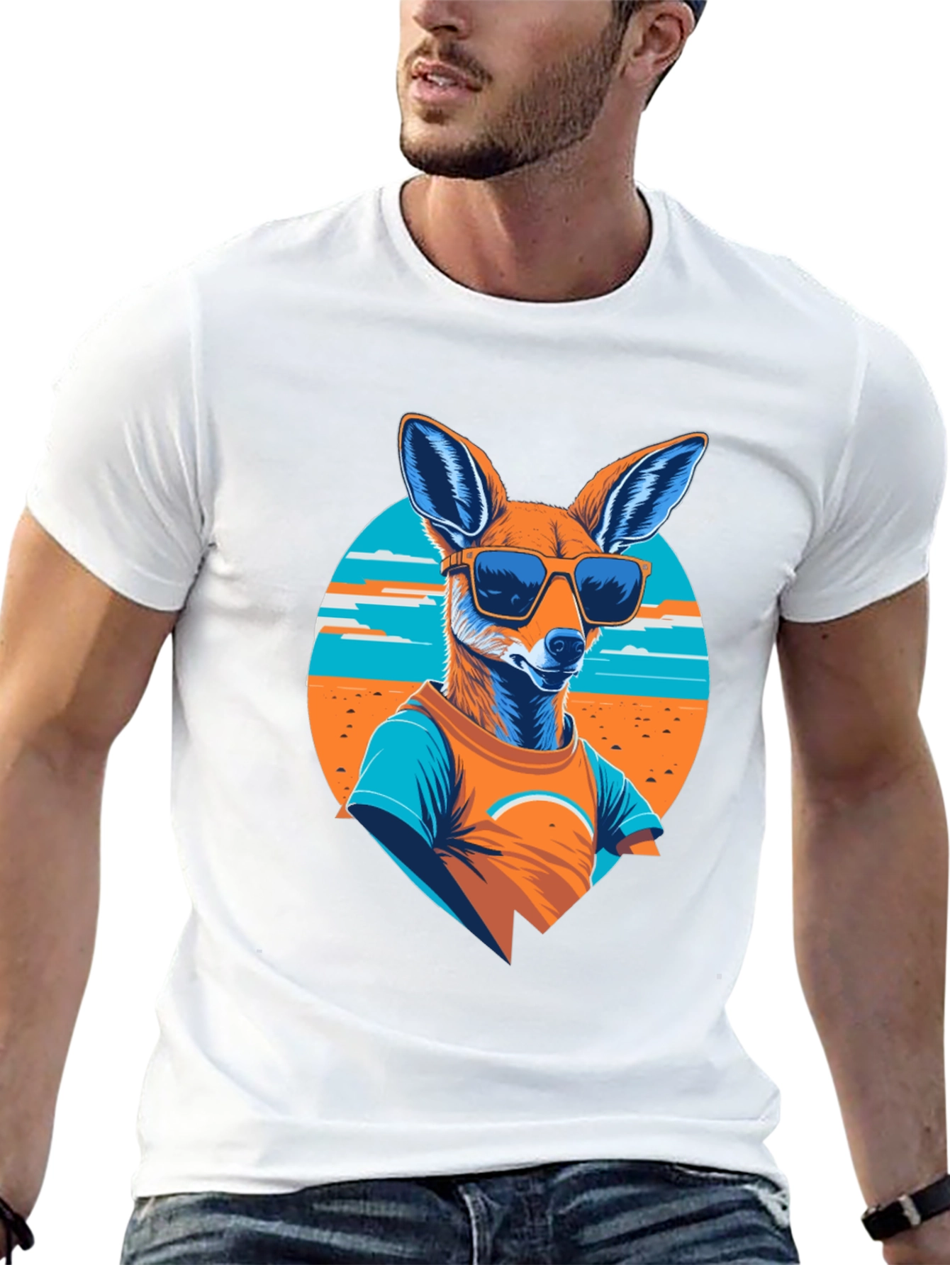 Cool Kangaroo Graphic Tee - Black