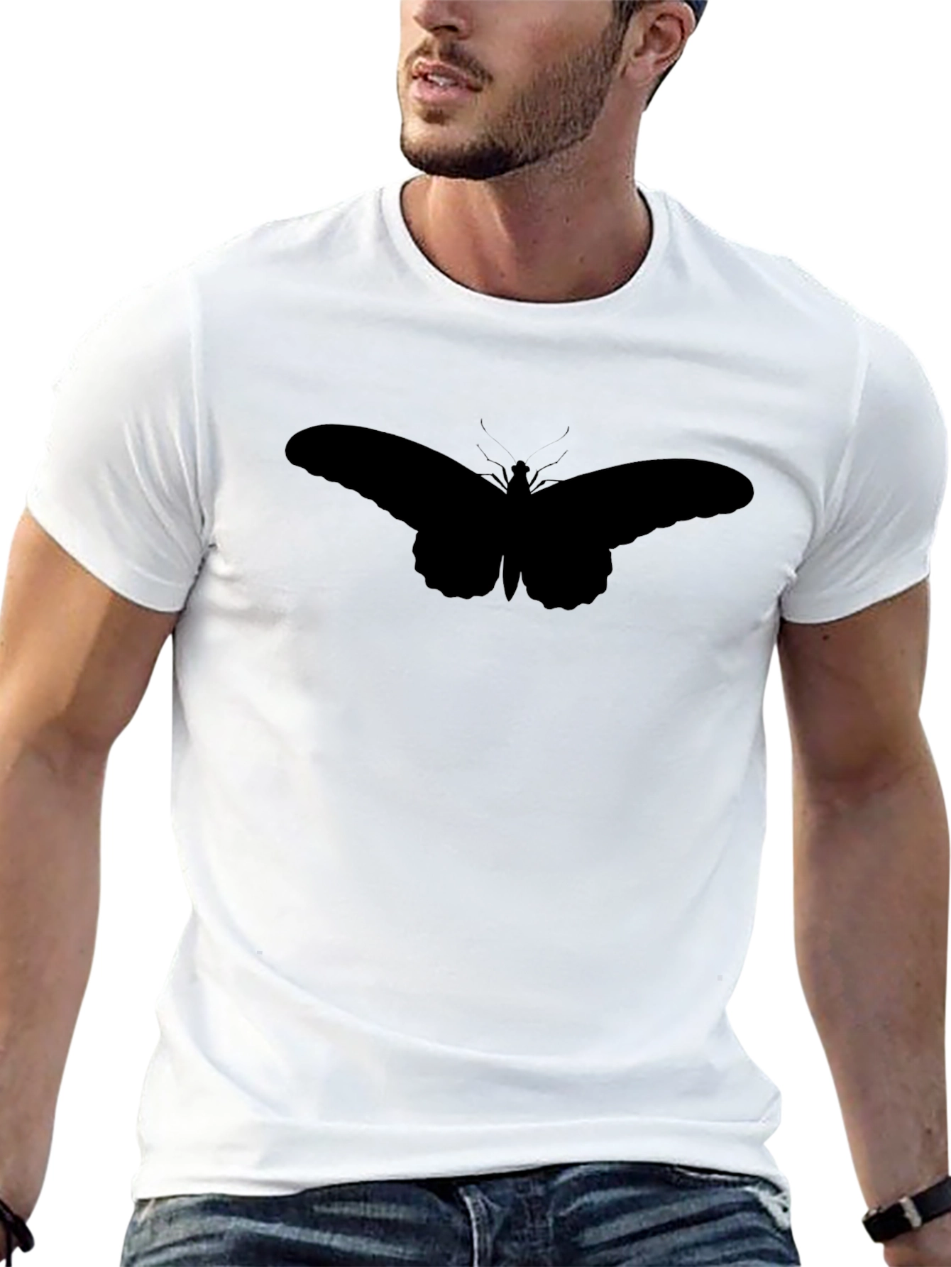 Butterfly Silhouette Black T-Shirt