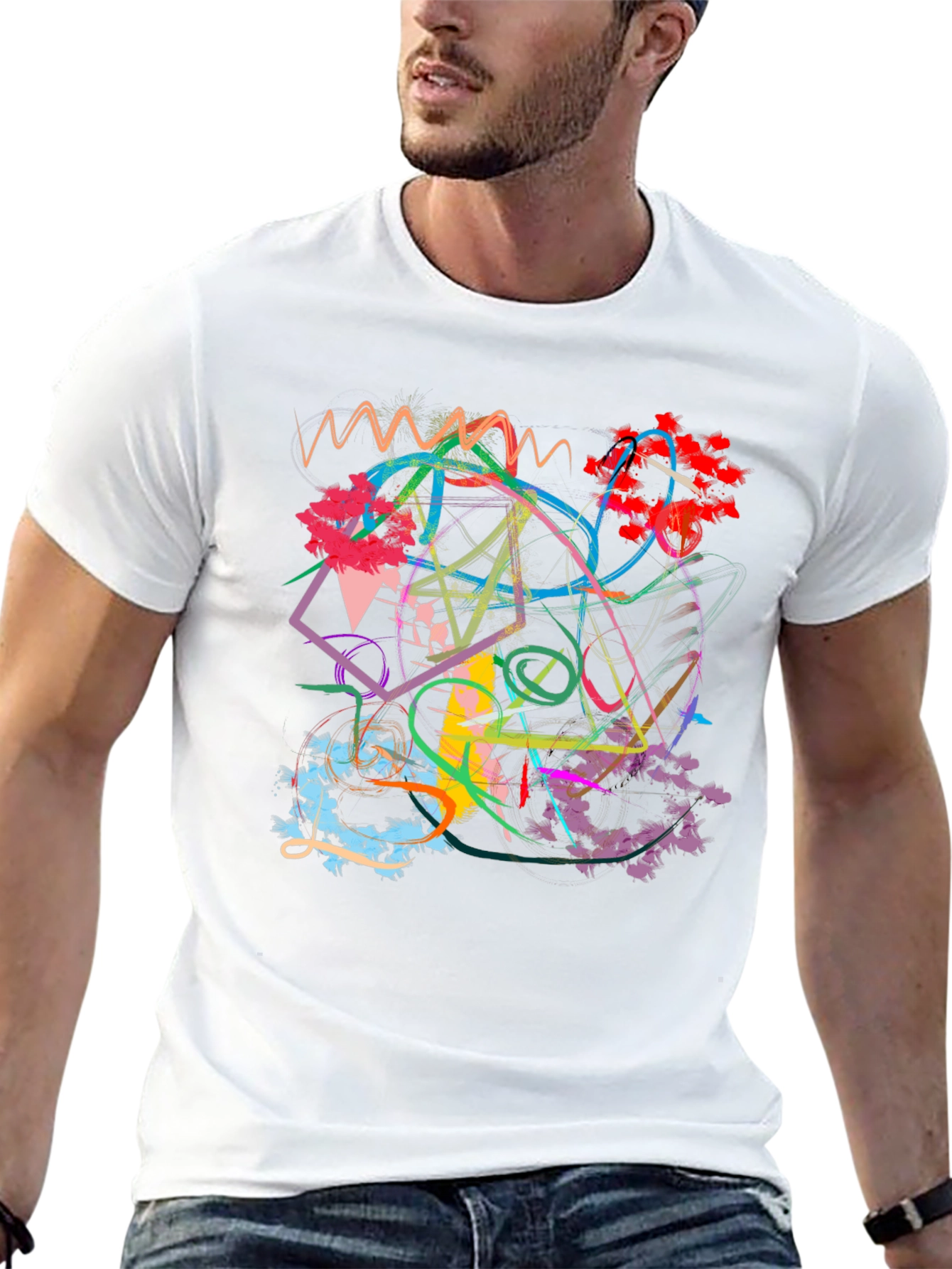 Abstract Art Graphic Black T-Shirt