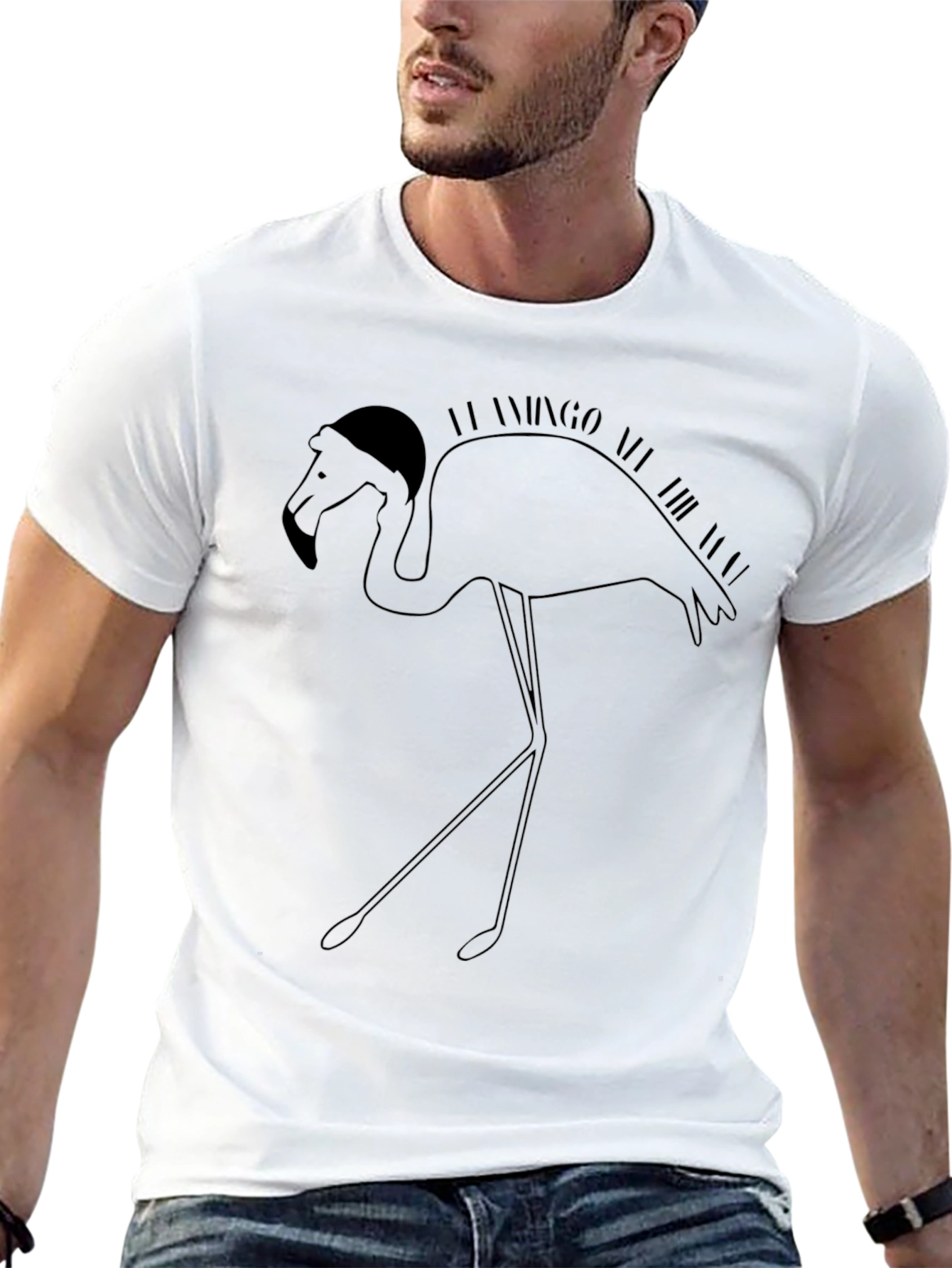 Flamingo All the Time Graphic Tee - Black