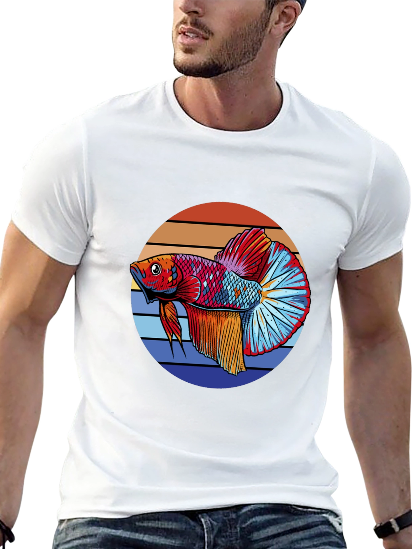 Betta Fish Graphic T-Shirt - Retro Style