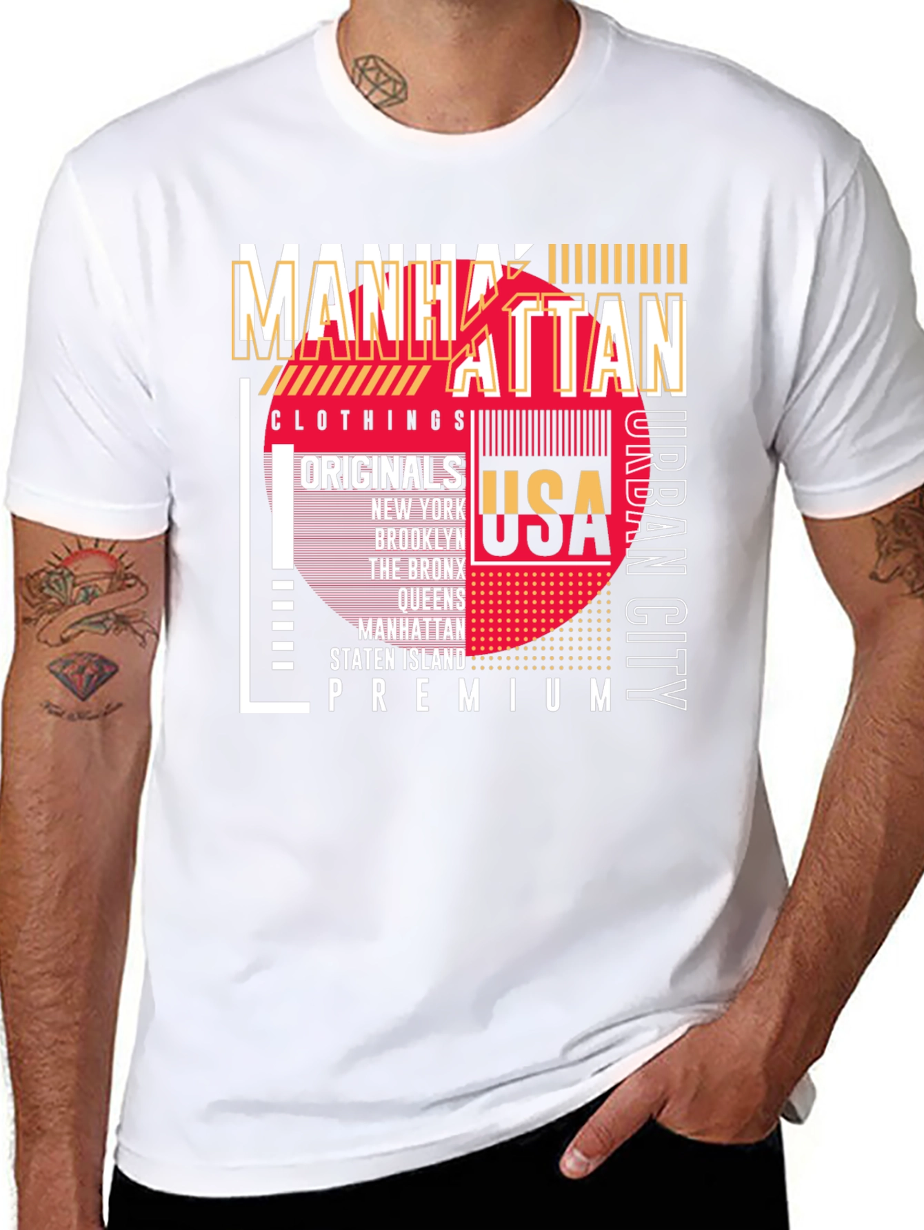 Manhattan USA Graphic Print Black T-Shirt