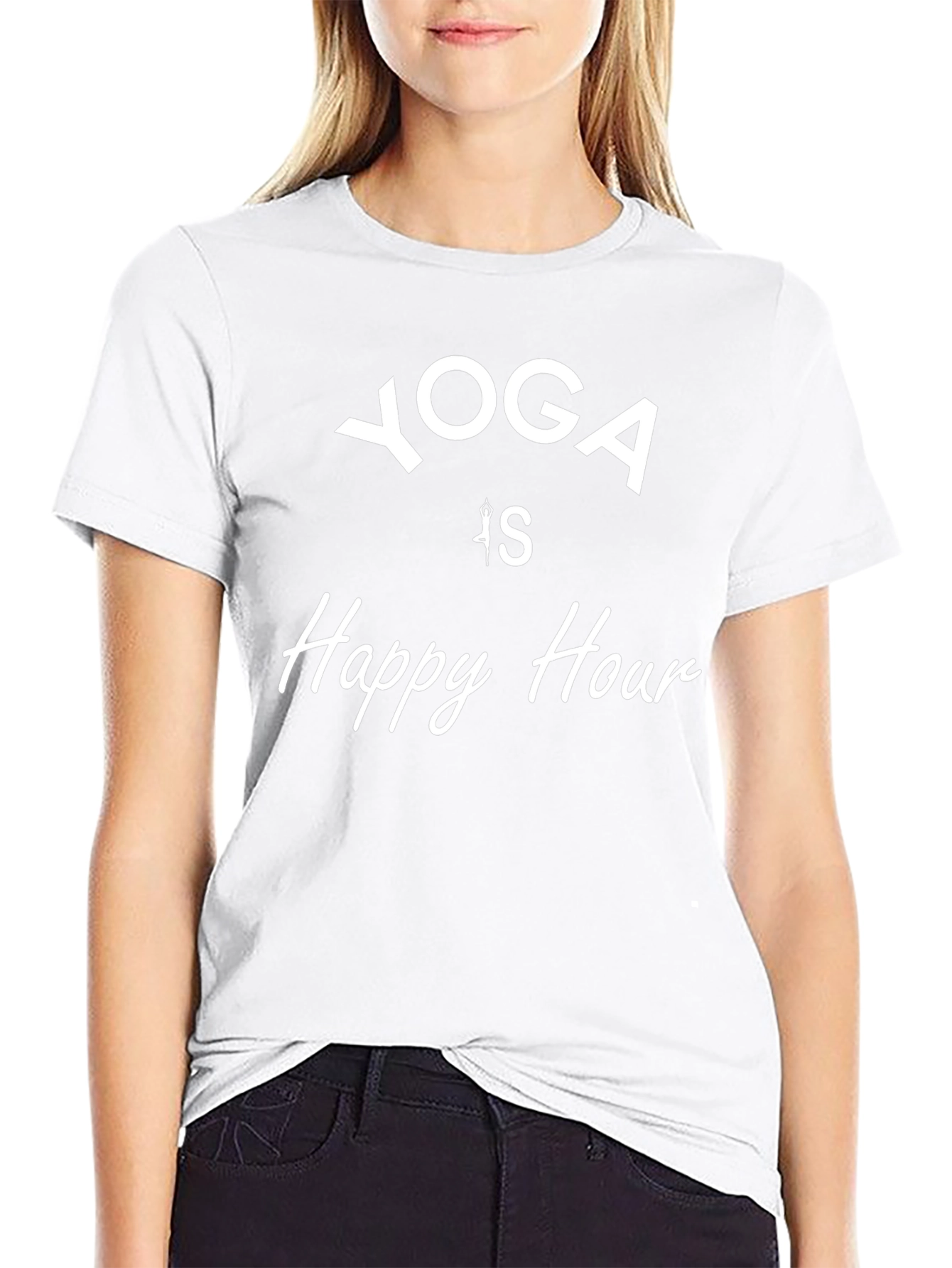 Yoga is Happy Hour Graphic T-Shirt