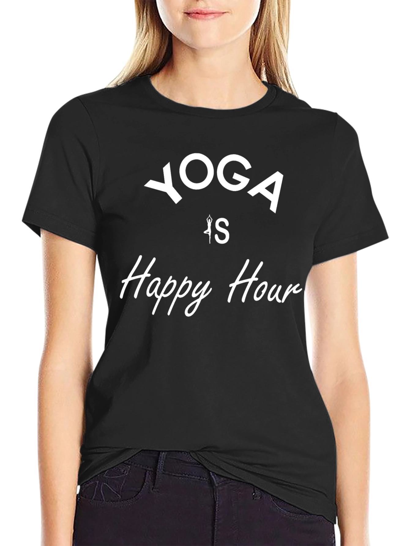 Yoga is Happy Hour Graphic T-Shirt