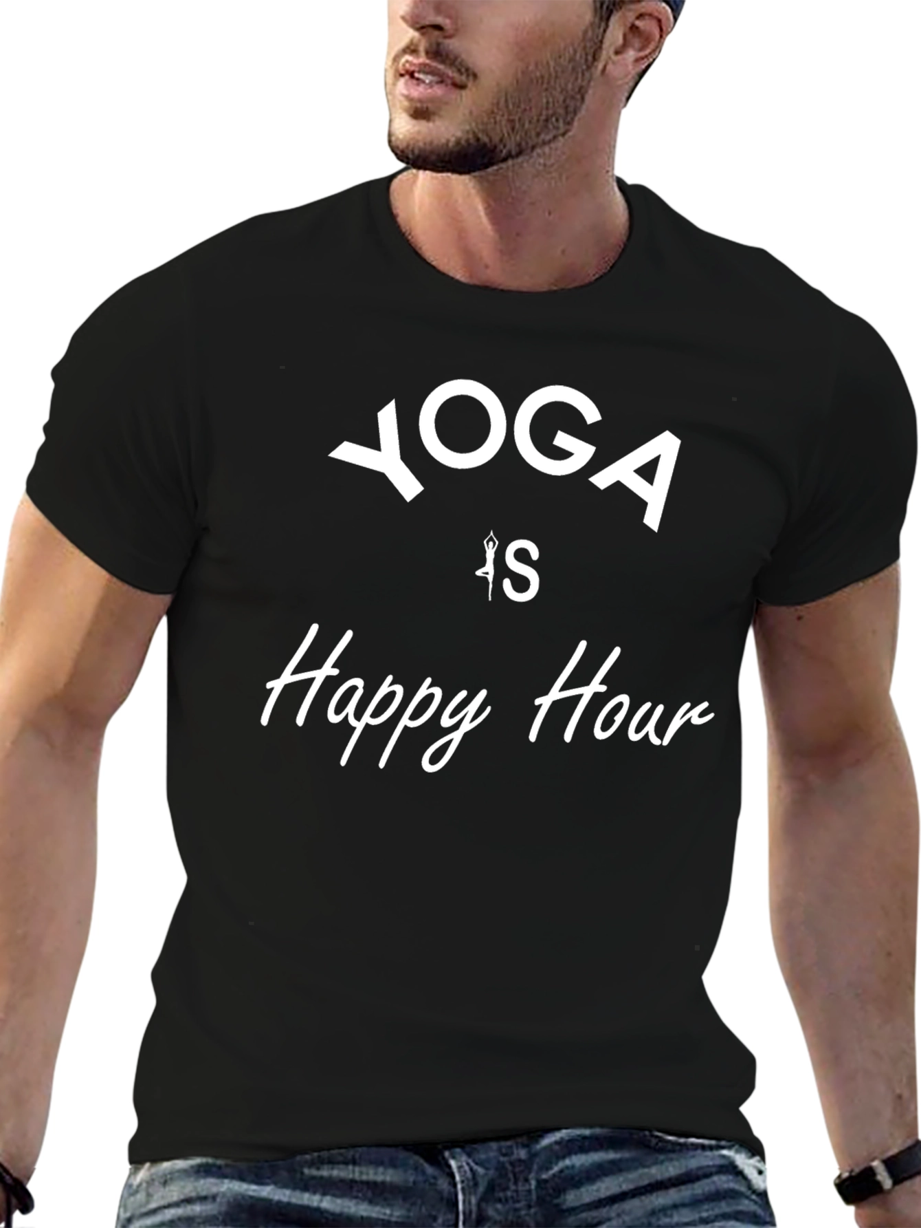 Yoga is Happy Hour Graphic T-Shirt