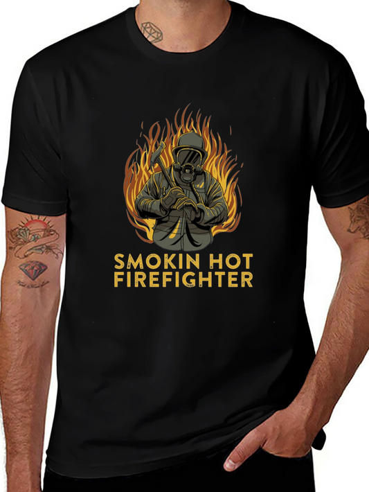 Smokin Hot Firefighter Graphic T-Shirt