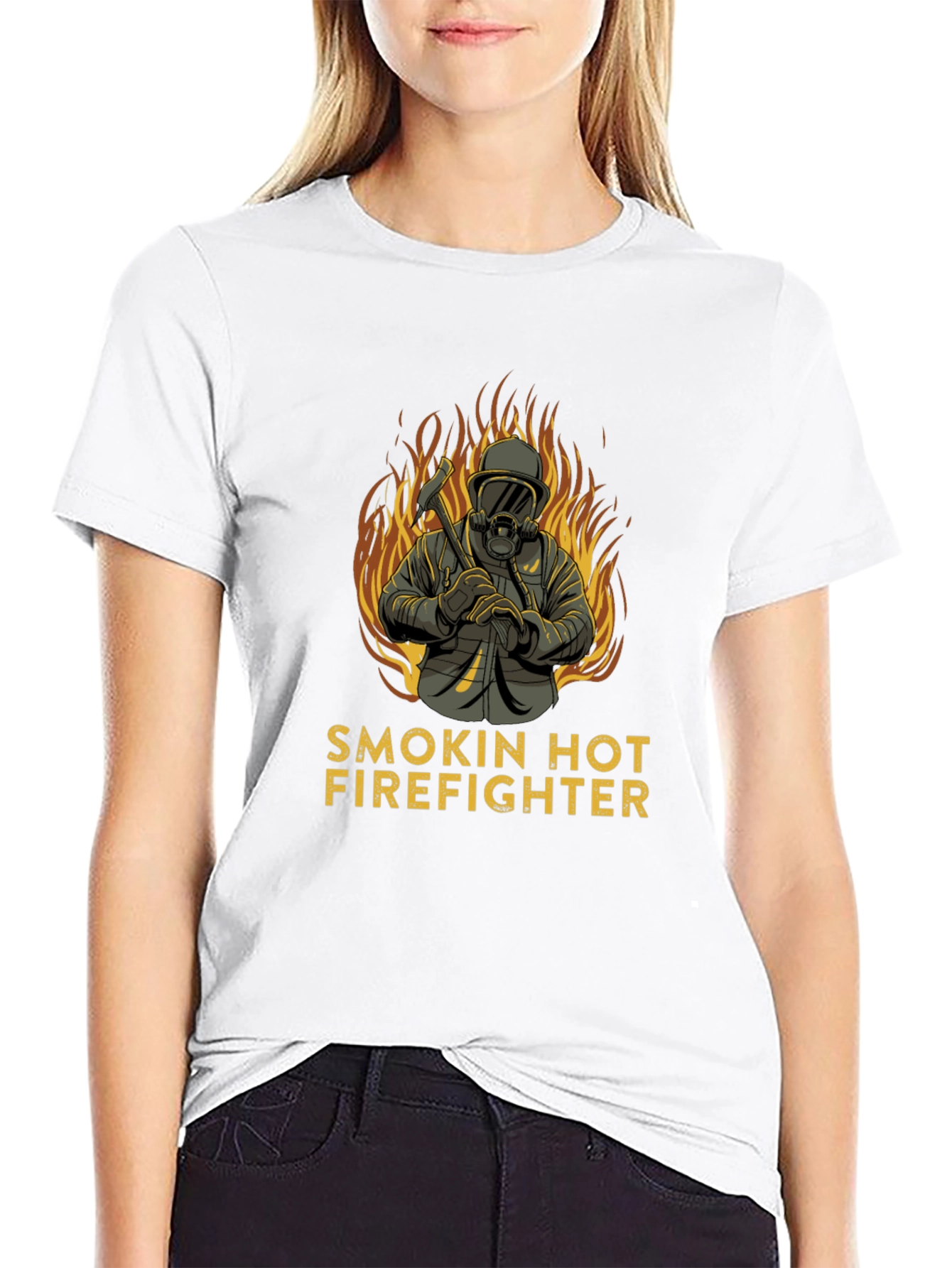 Smokin Hot Firefighter Graphic T-Shirt
