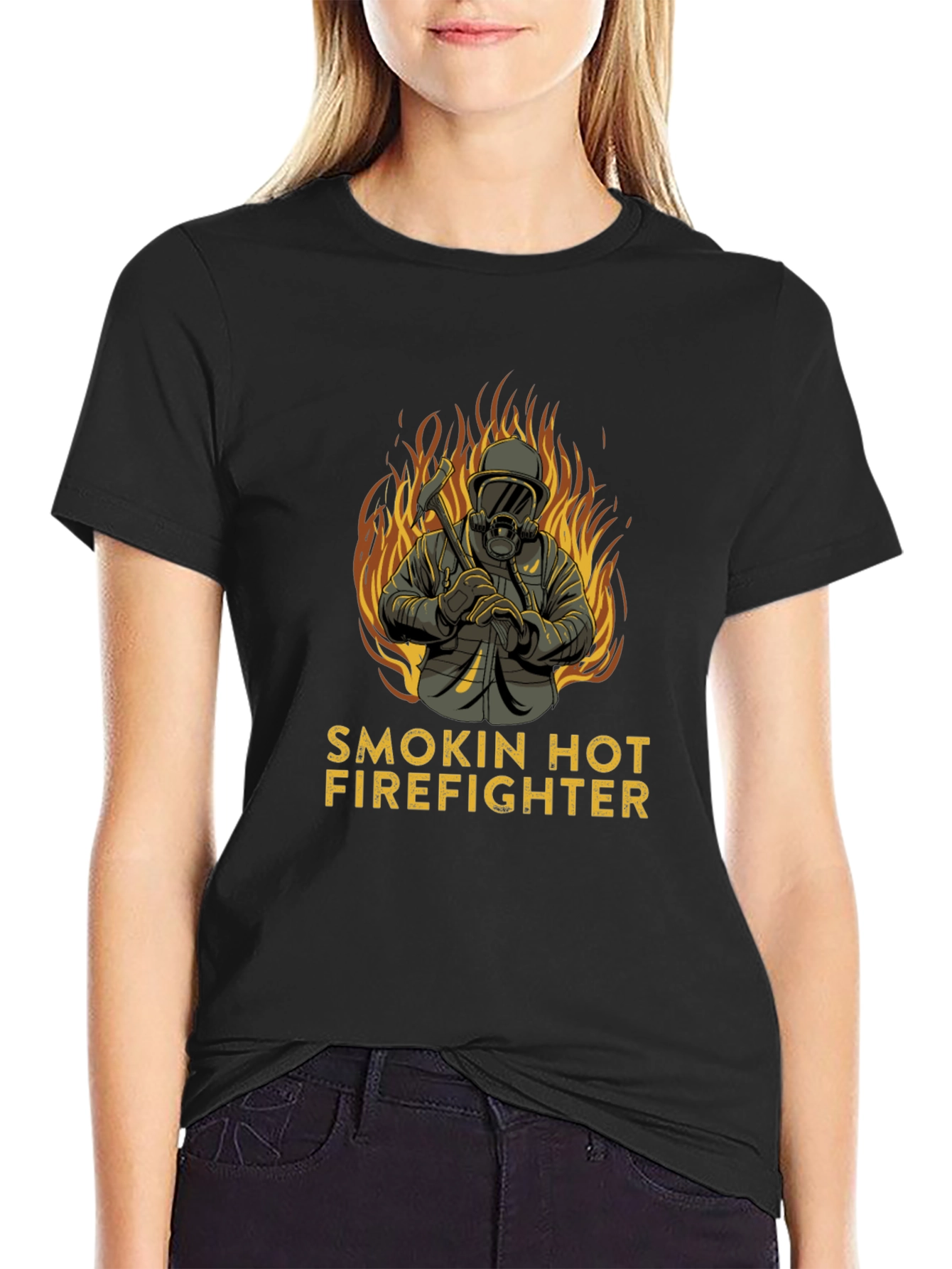 Smokin Hot Firefighter Graphic T-Shirt