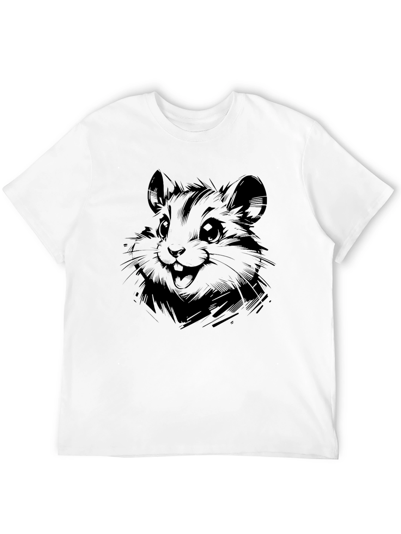 Cool Hamster Graphic Black T-Shirt