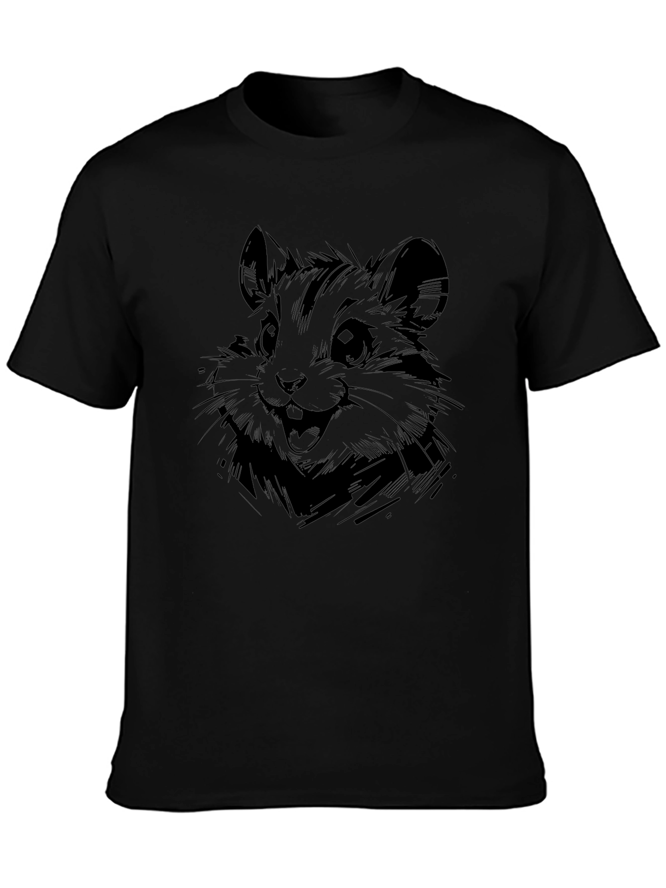 Cool Hamster Graphic Black T-Shirt