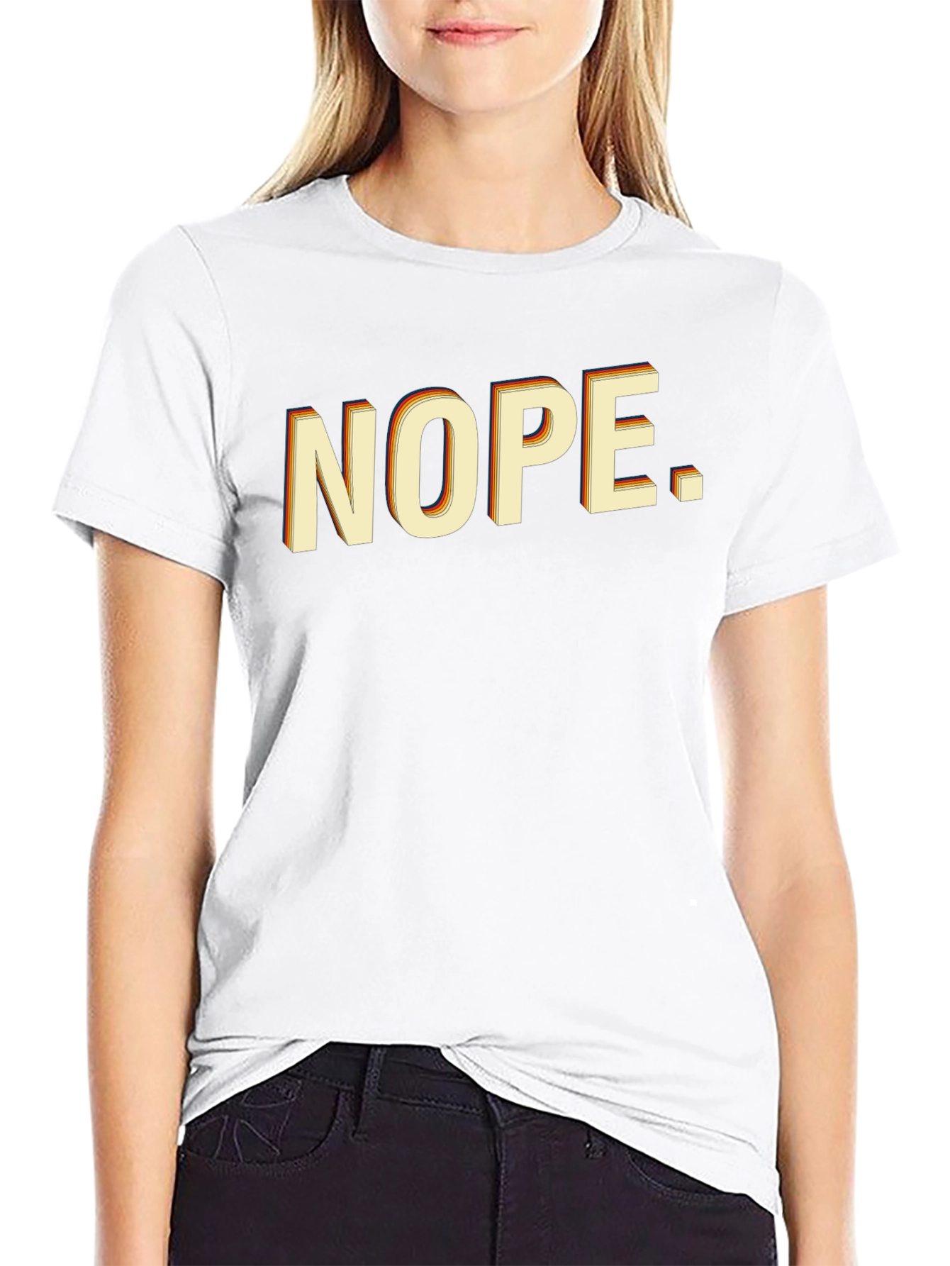 Retro NOPE. Graphic T-Shirt - Black
