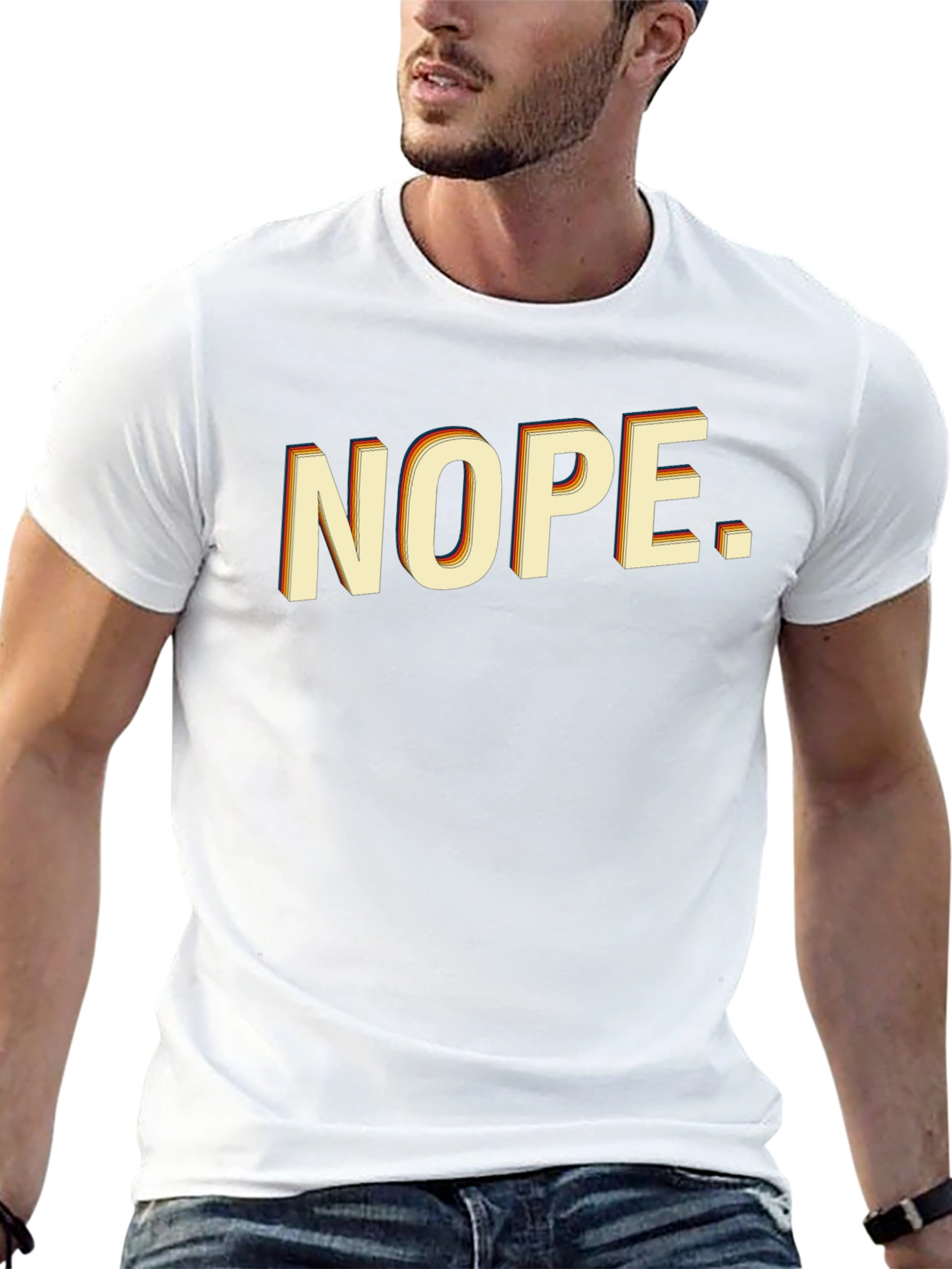 Retro NOPE. Graphic T-Shirt - Black