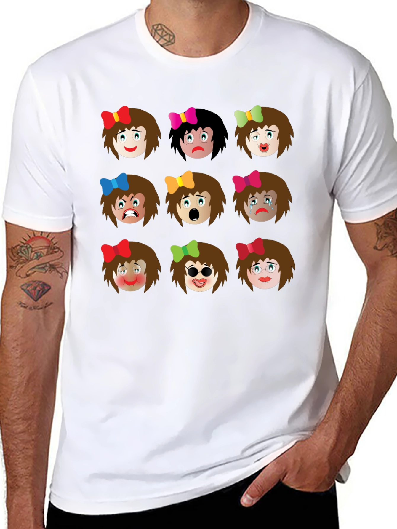 Emotions Graphic Tee - Black Cotton Blend